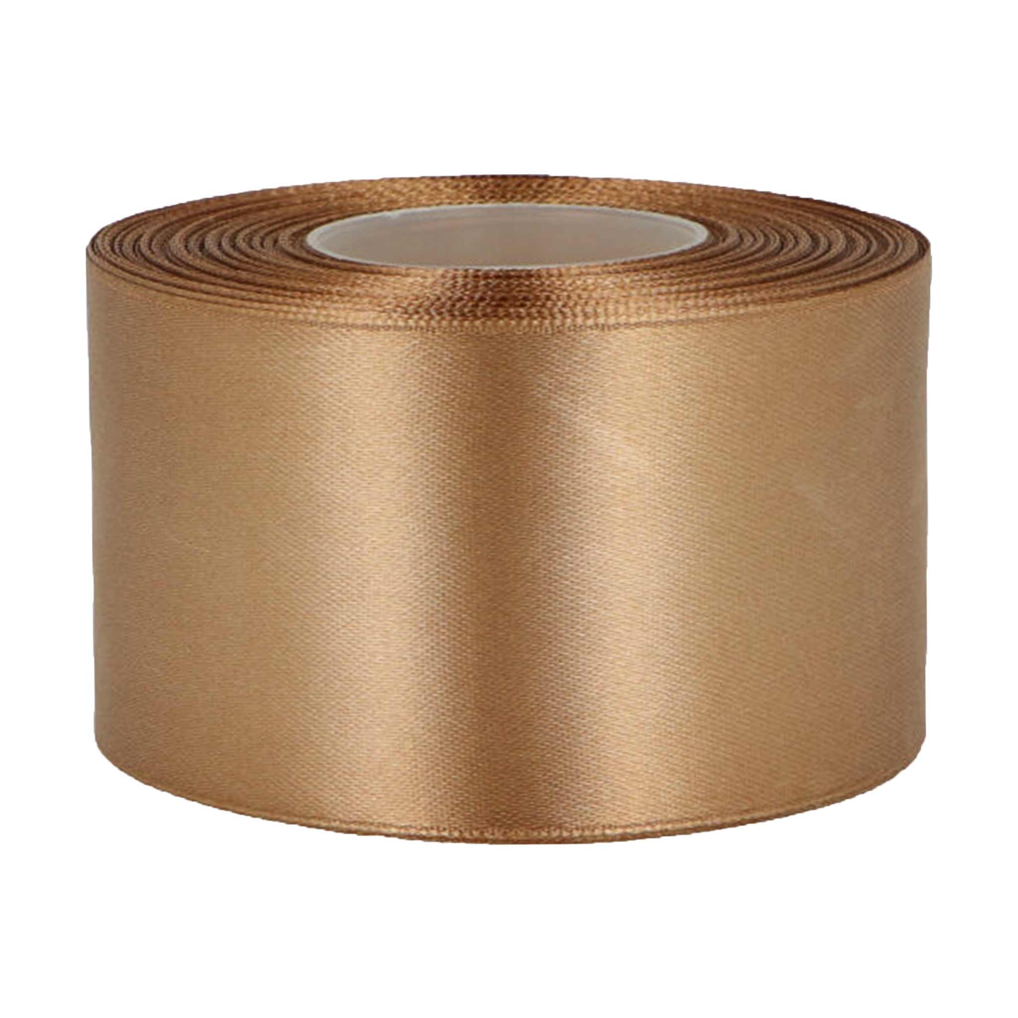 maDDma Satinband 27m Satinband 50mm Geschenkband Dekoband Verpackungsband, rehbraun