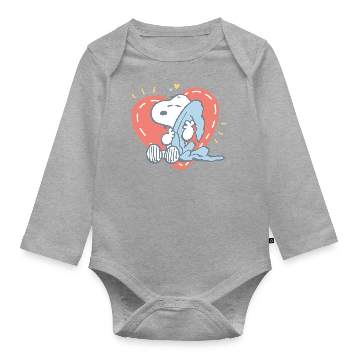Spreadshirt Langarmbody Peanuts Snoopy Müde Herz Kuscheln Tages Baby Body Langarm (1-tlg)