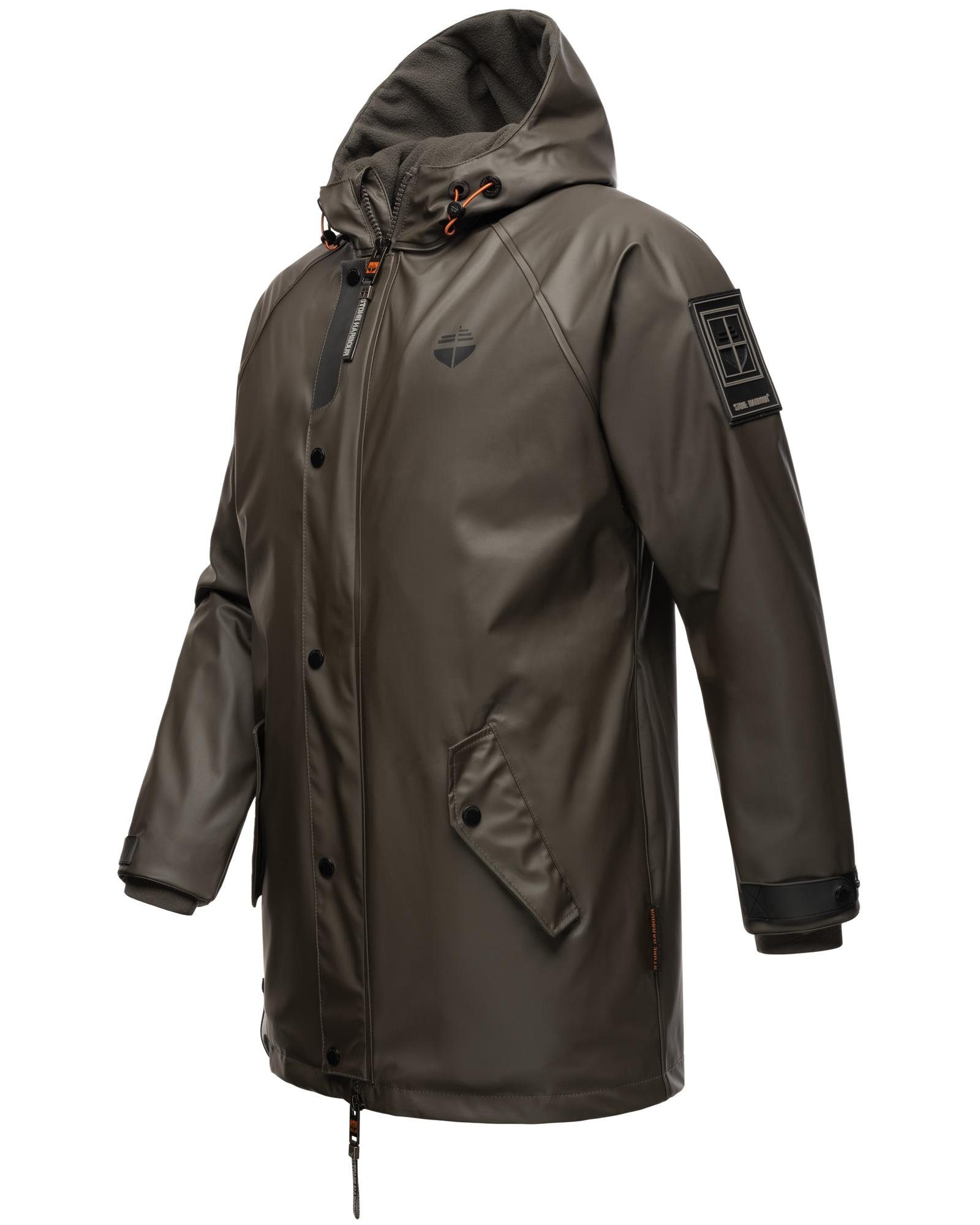 Stone Harbour Regenjacke Rihaa Gummierter Regenparka mit Fleece-Innenfutter