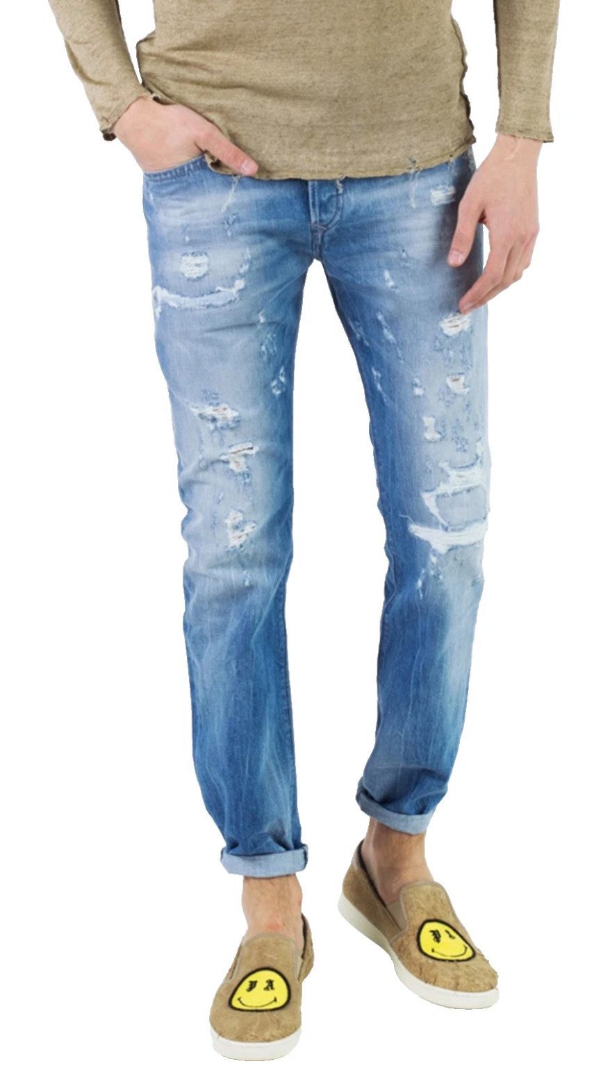 Diesel 5-Pocket-Jeans Buster Jeans Regular Slim Tapered Fit im Used-Look Ge günstig online kaufen