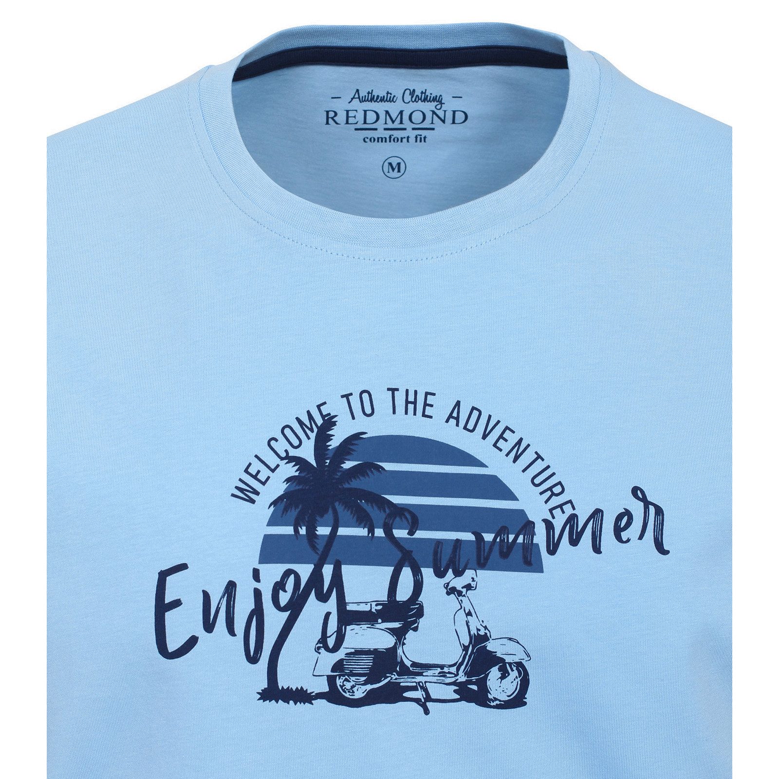 Redmond Rundhalsshirt Redmond T-Shirt XXL hellblau sommerlicher Print