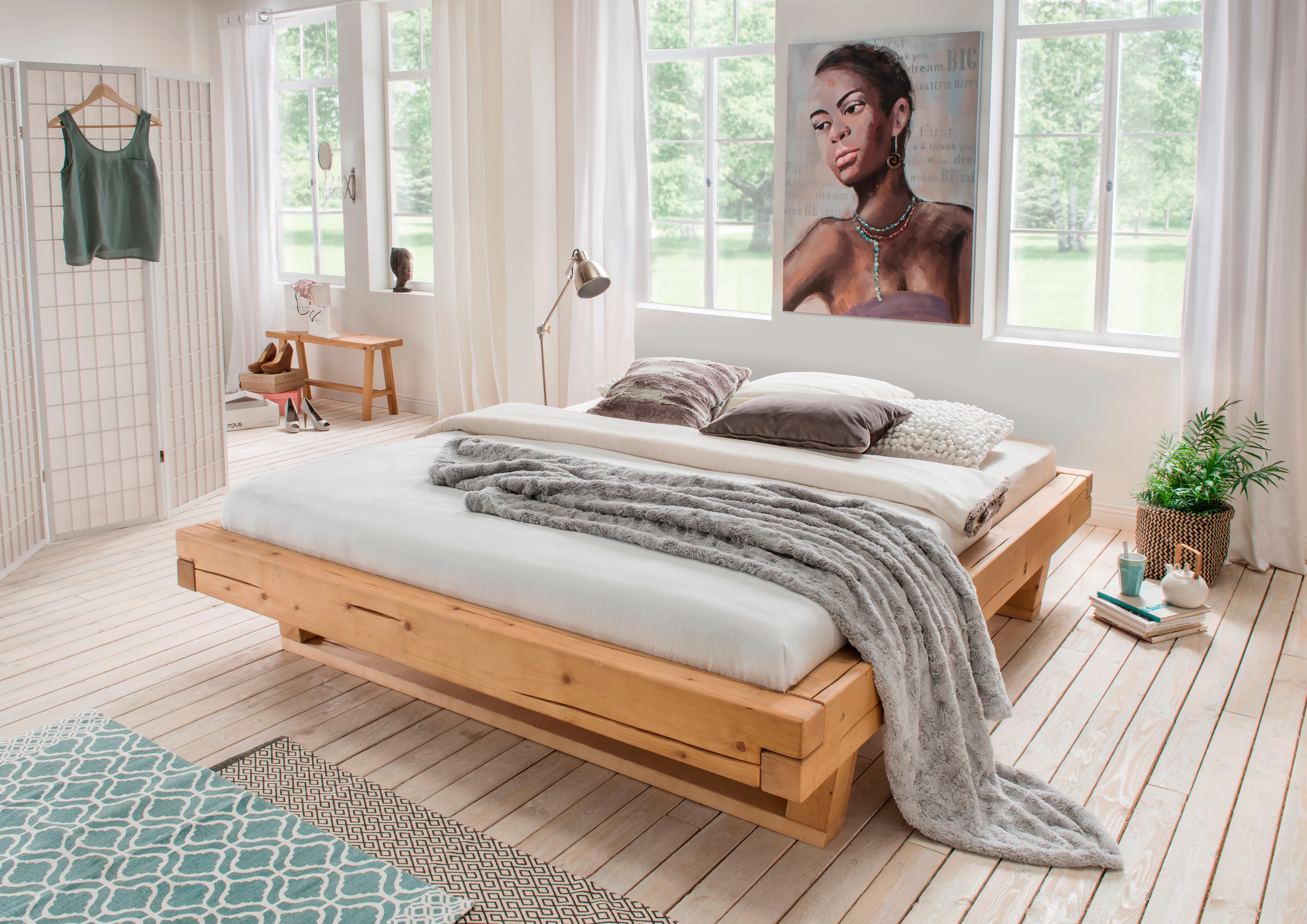 OTTO home Massivholzbett Ultima, hohe Belastbarkeit, Futonbett ohne Kopfteil (3-tlg), aus Eiche oder Fichte, FSC-zertifiziert, in vielen Breiten – Bild 4 von 5