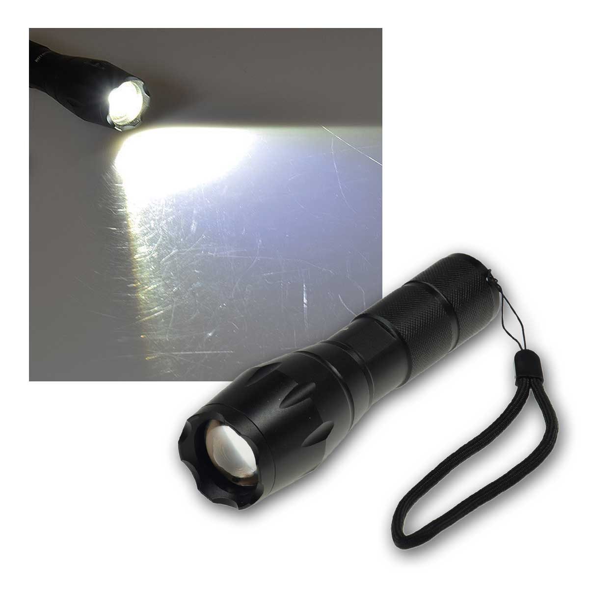 ChiliTec LED Taschenlampe LED Taschenlampe 10W, 350lm, Zoomfunktion, 10 Watt