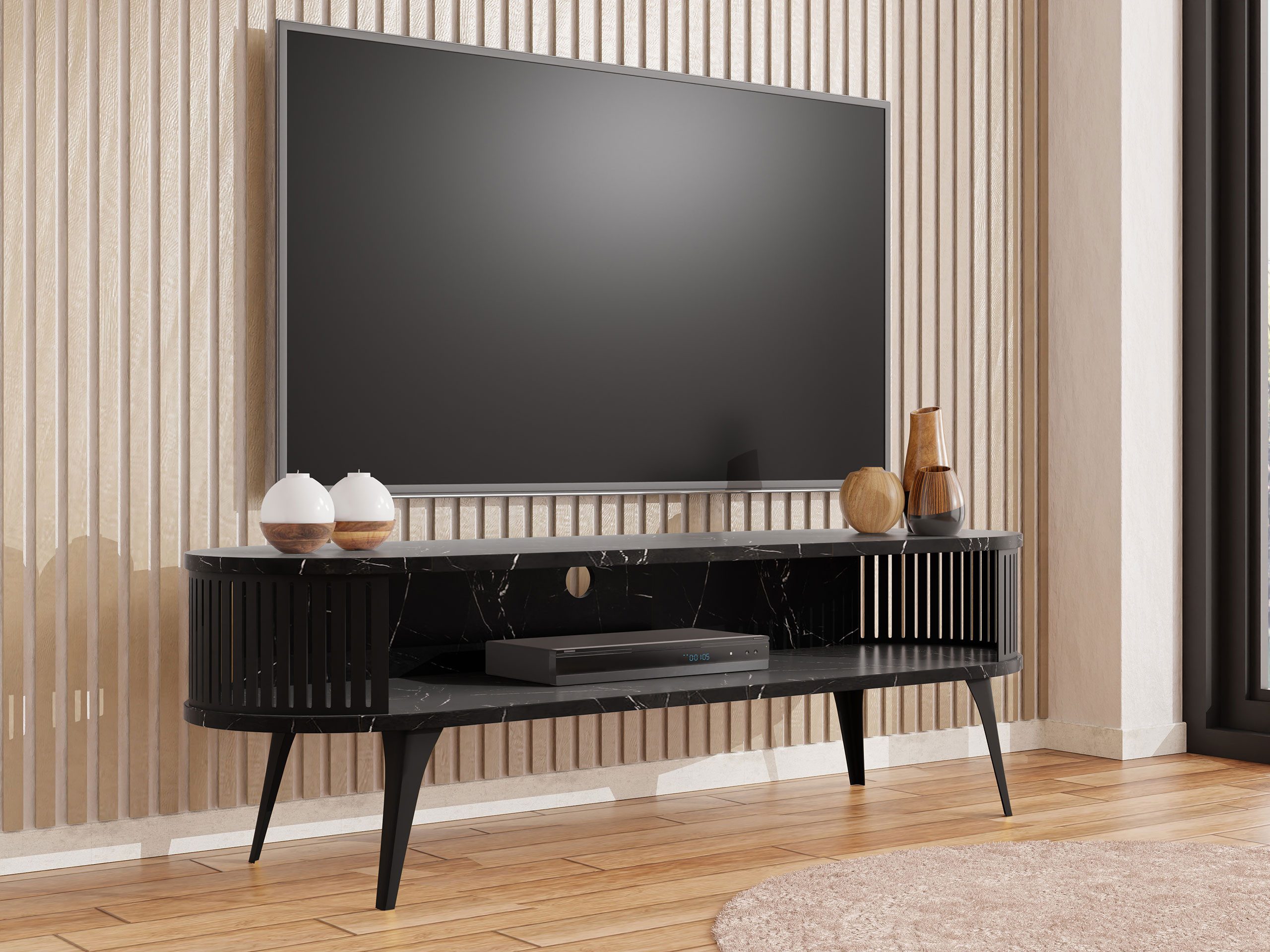 MIRJAN24 TV-Schrank Roenni Oval (mit Regal) günstig online kaufen