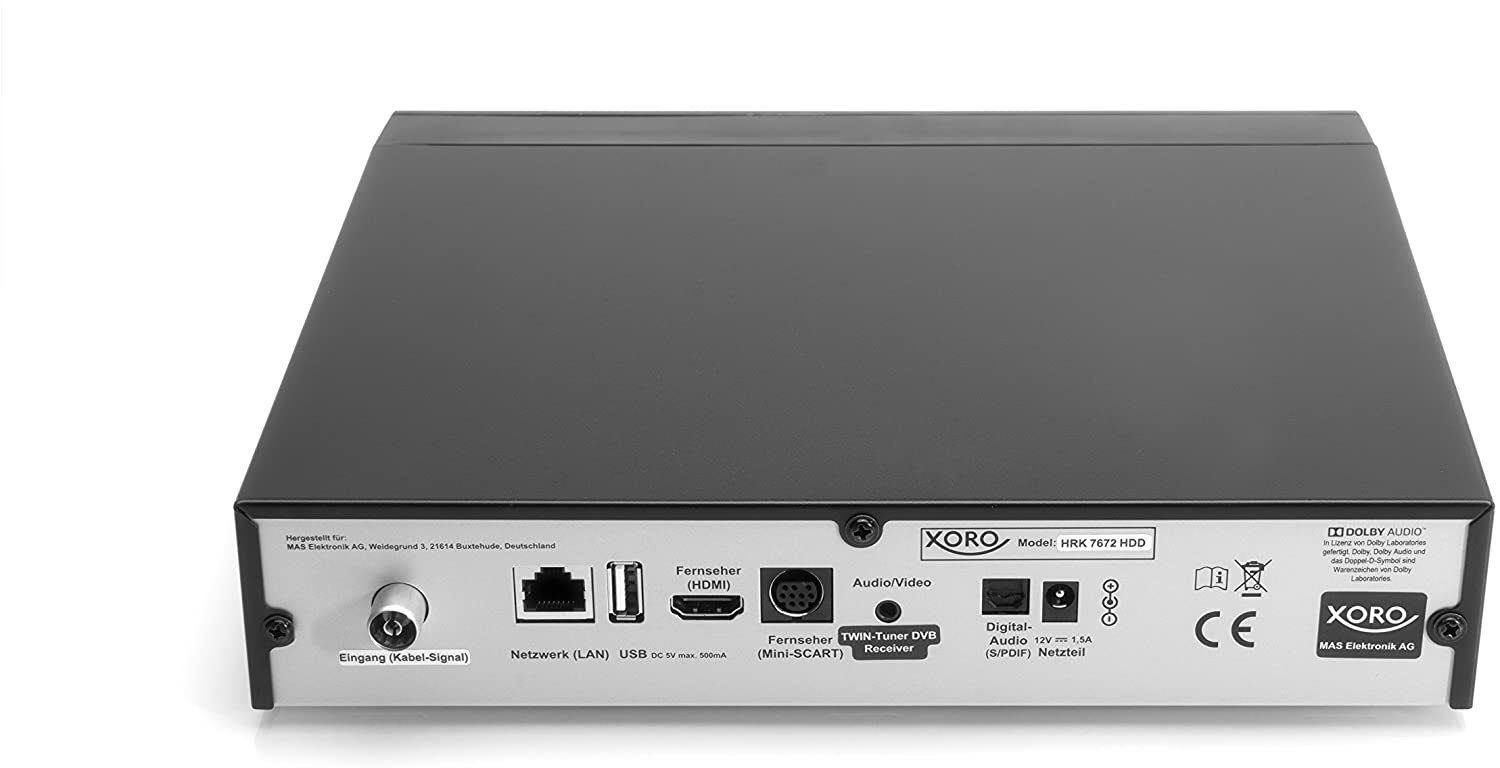 Xoro Xoro HRK 7672 HDD DVB-C HD Kabelreceiver (HDTV TWIN Tuner, HDMI, USB  Kabel-Receiver, Empfang unverschlüsselter SD- und HD-Sender in deutschen  Kabelnetzen