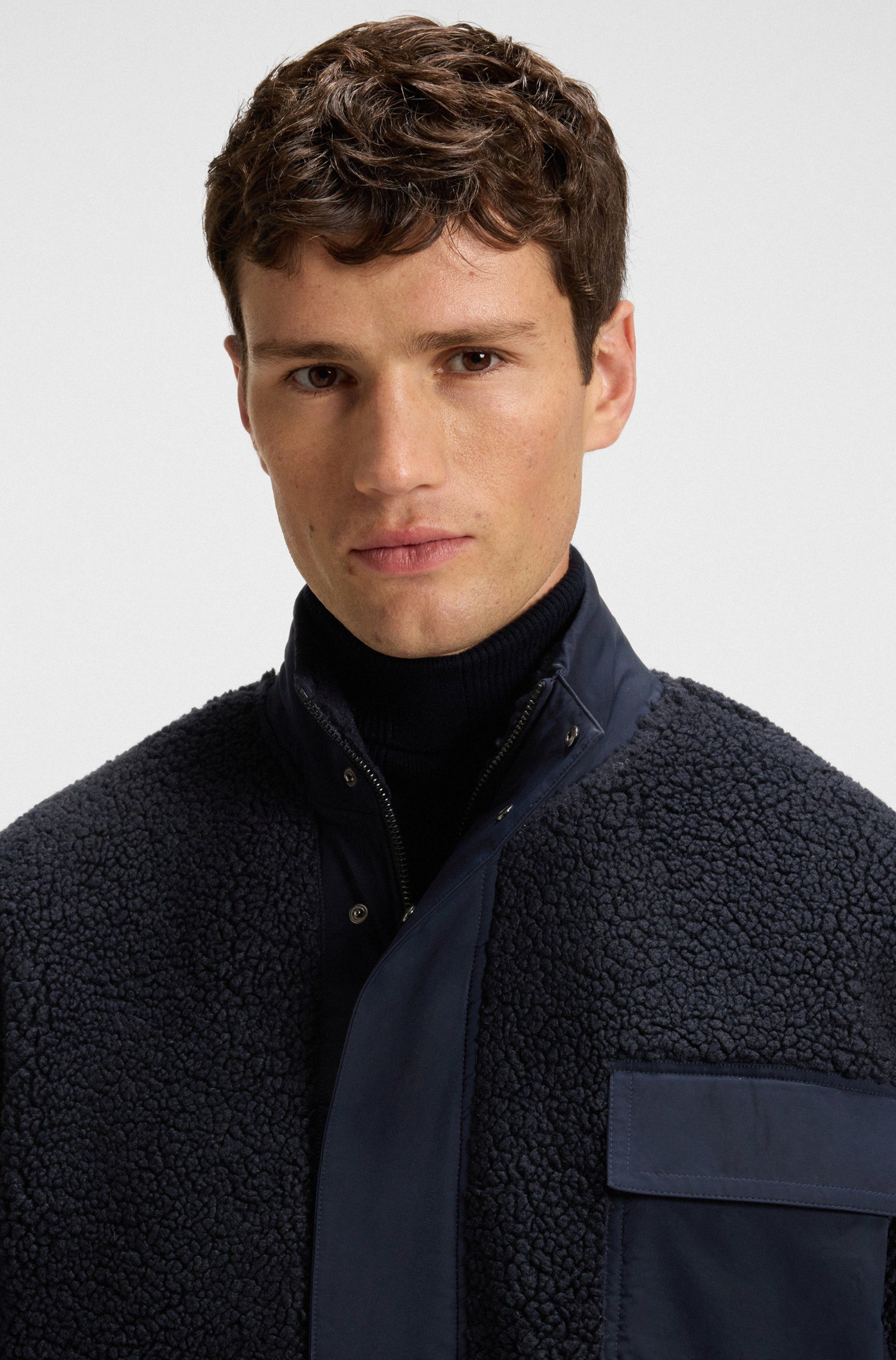 BOSS ORANGE Blouson Ze cozysolid Teddy Fell Fleece Kuschel Plüsch Jacke