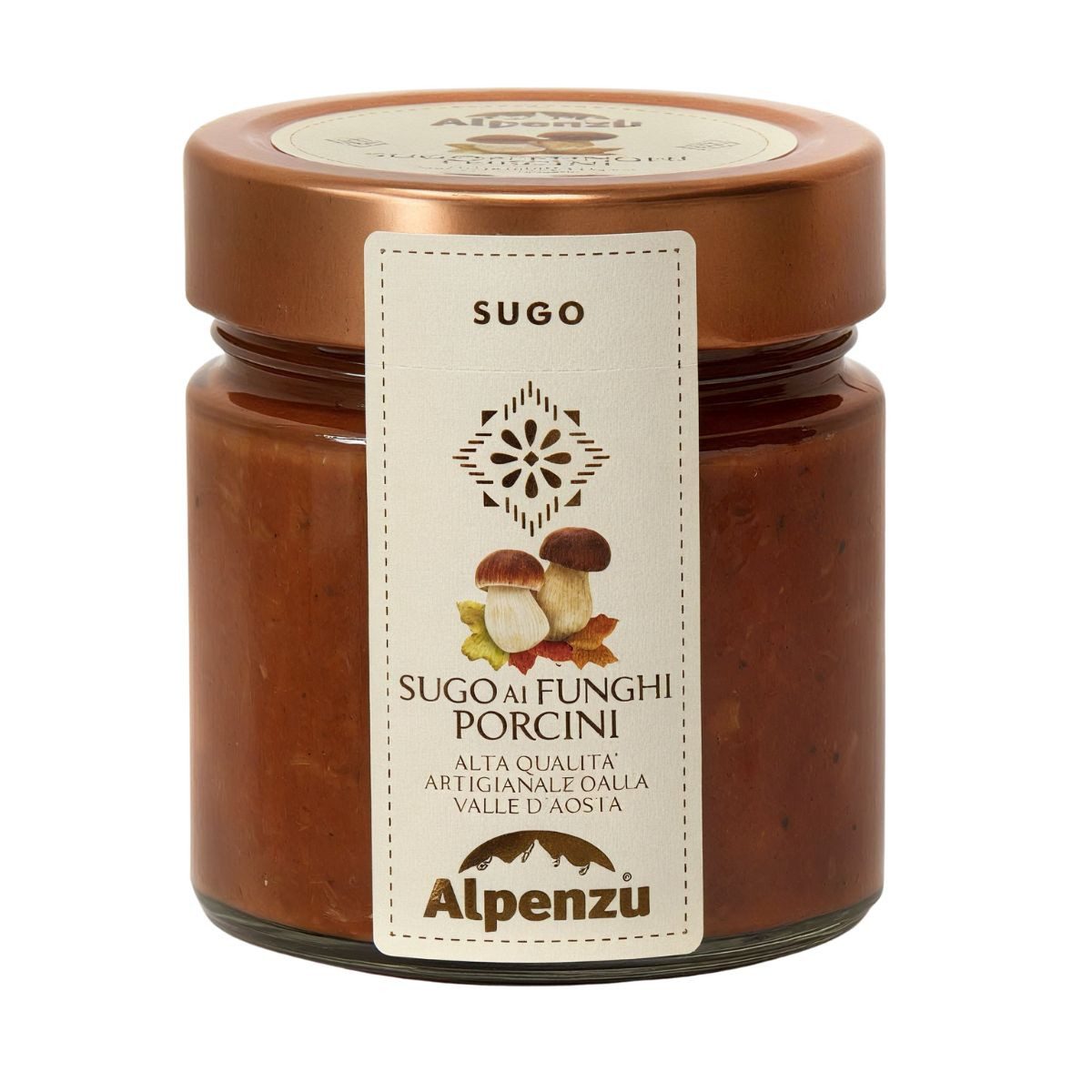 Alpenzu Saucen Alpenzu Sugo ai Funghi Porcini, Tomaten-Steinpilz Sauce, 225 g, Verzehrfertig, ohne Zusatzstoffe, Glutenfrei