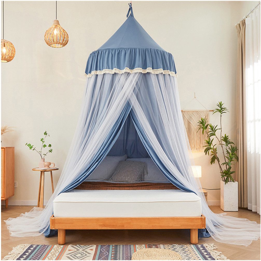 Jibenhome Moskitonetz Doppelschicht Moskitonetz, Bett Baldachin, Lichtblockierung Kuppel, Faltbares Moskitonetz Bett für Kinderzimmer, Waschbar