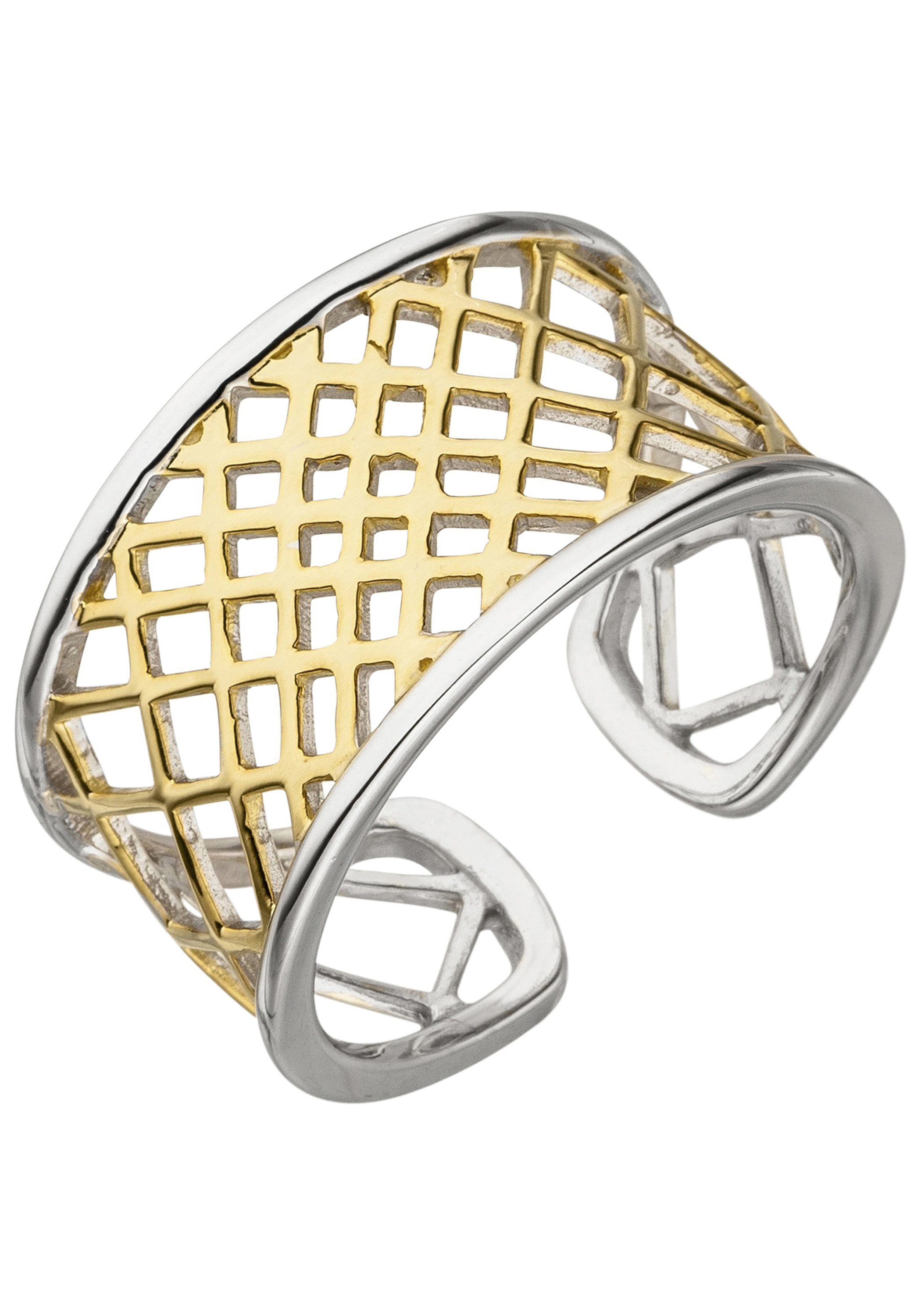 JOBO Fingerring, offen 925 Silber bicolor vergoldet günstig online kaufen
