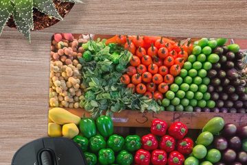 MuchoWow Gaming Mauspad Gemüse - Obst - Stand - Thailand (1-St), Mousepad mit Rutschfester Unterseite, Gaming, 40x40 cm, XXL, Großes