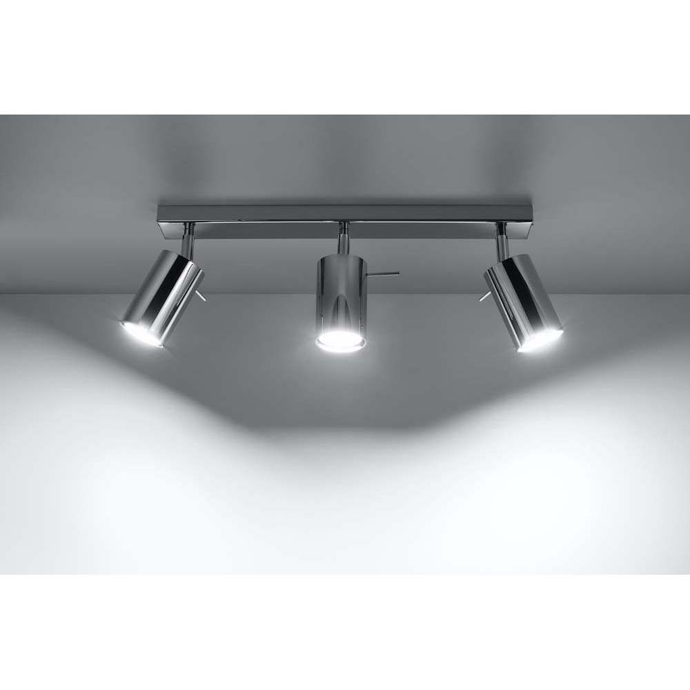 Deckenleuchte Spots Deckenspot, 3-flammig Deckenlampe nicht verstellbare etc-shop LED Chrom Leuchtmittel inklusive,