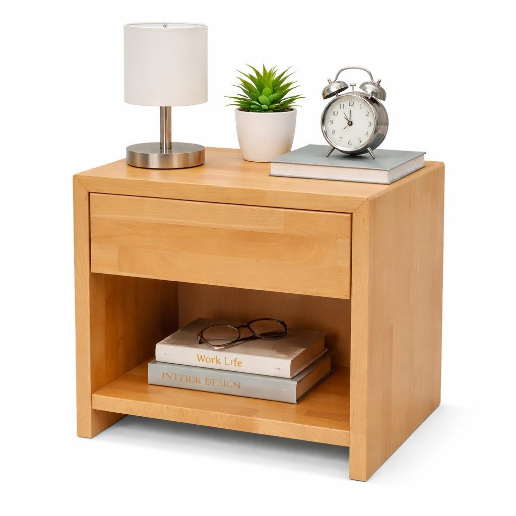 bv-vertrieb Nachtkonsole Nachtkonsole 40x46x33 Schubladen-Nachtschrank Buche Nachttisch #4116