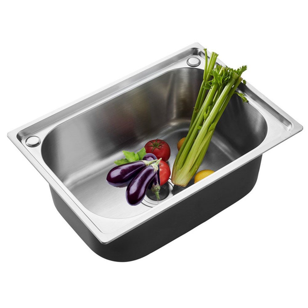 JEOBEST Edelstahlspüle Spülbecken 50x40 cm Einbauspüle Küchenspüle inkl. Si günstig online kaufen