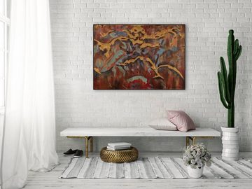 KUNSTLOFT Gemälde Bunter Marmor 100x70 cm, Leinwandbild 100% HANDGEMALT Wandbild Wohnzimmer