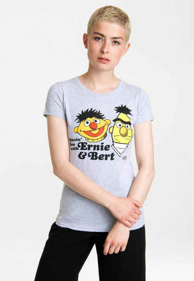 LOGOSHIRT T-Shirt Sesamstraße - Ernie & Bert Fun mit Ernie und Bert-Print