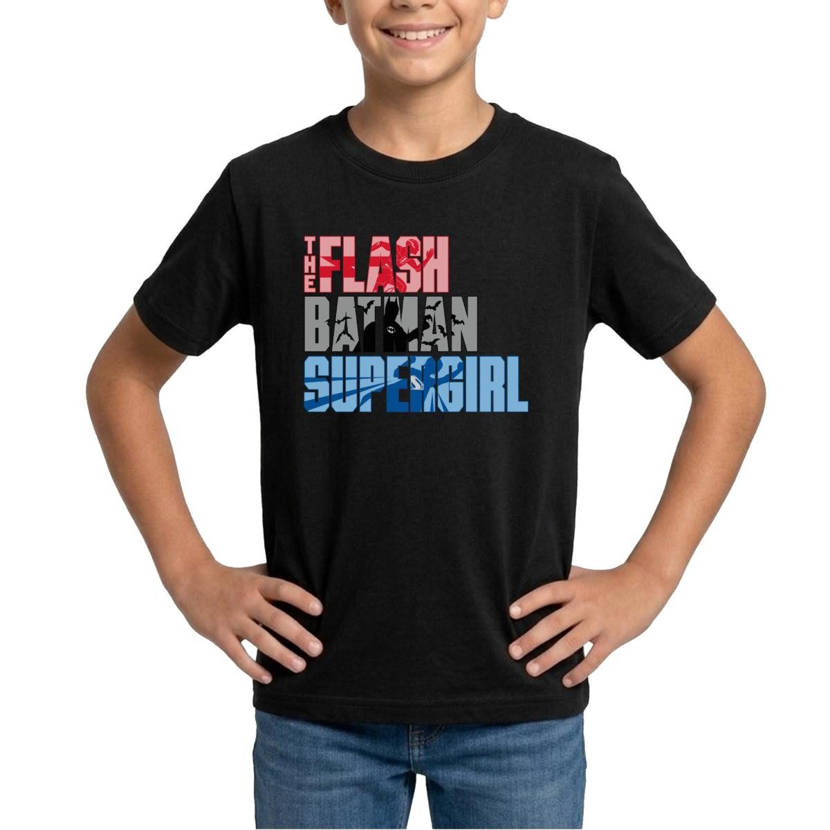 T-Shirt The Flash Schriftzug Batman Supergirl Teenager T-Shirt