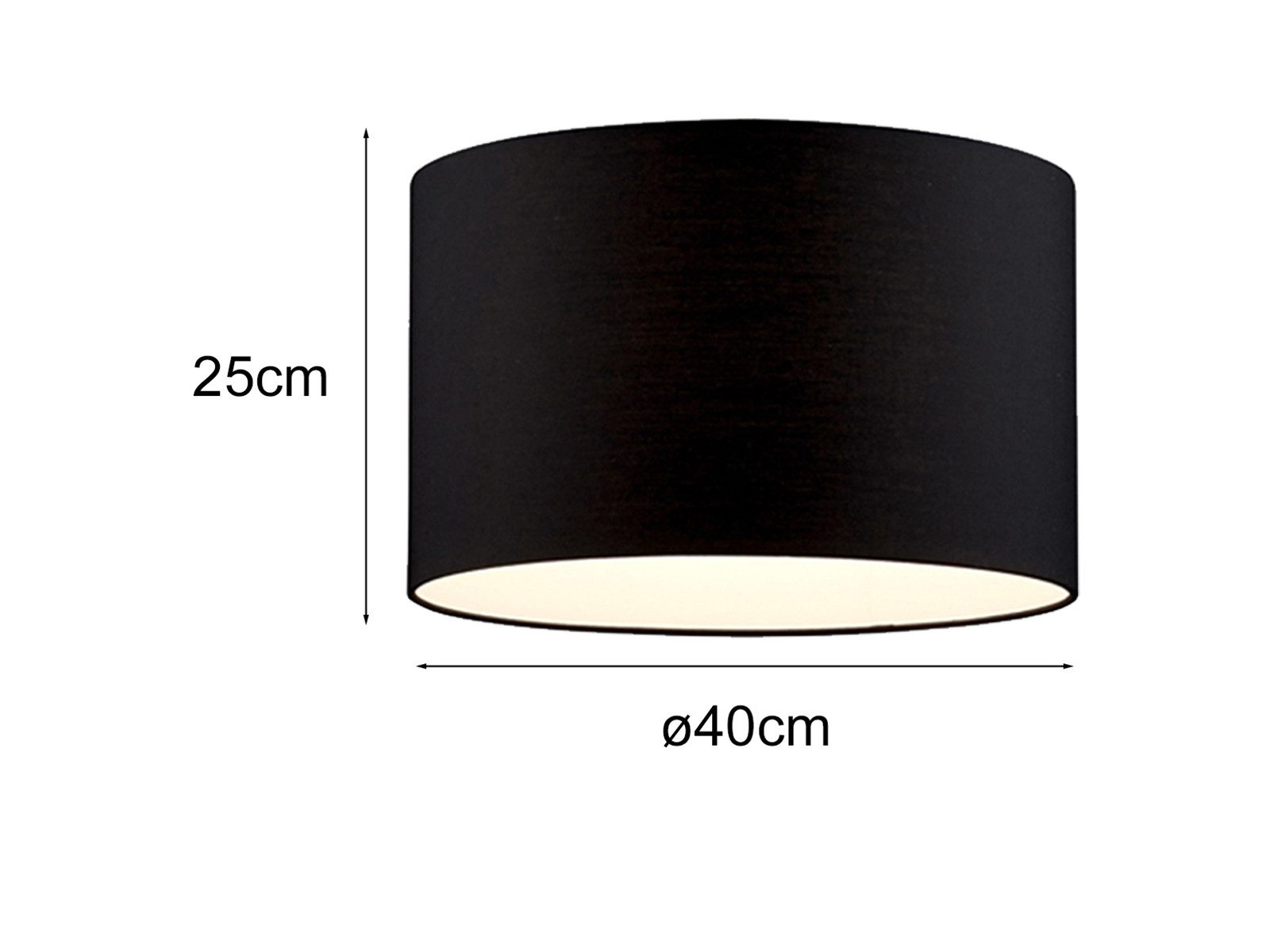 TRIO Leuchten Lampenschirm aus Stoff Ø 40cm für E27 Fassung, großer Stoffschirm rund für Stehlampen, Bogenlampen, Hängelampe
