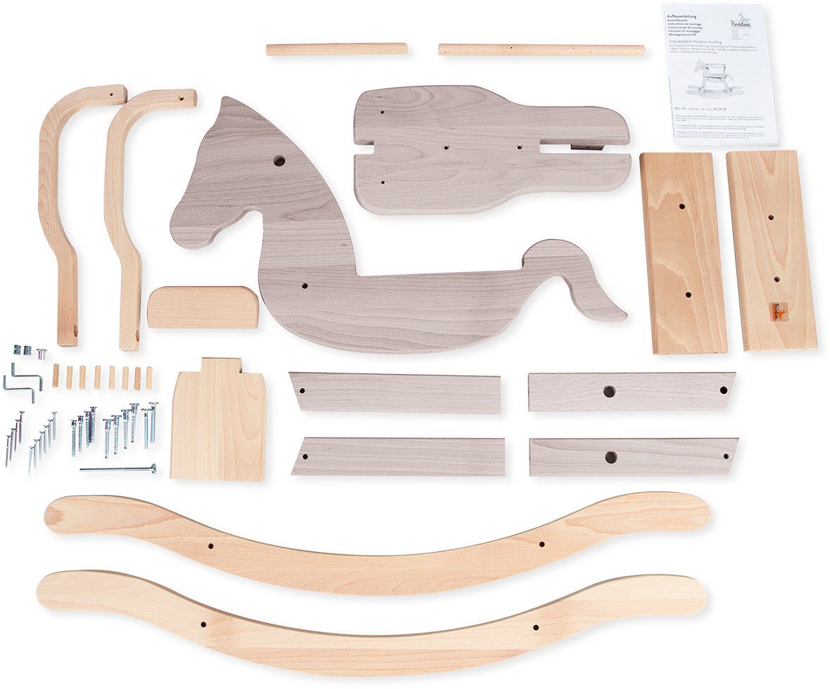 Pinolino® Schaukelpferd Pinolino, grau/natur, aus Holz; Made in Europe