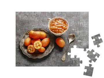 puzzleYOU Puzzle Schale mit reifen Kumquats und Konfitüre, 48 Puzzleteile, puzzleYOU-Kollektionen Obst, Essen und Trinken