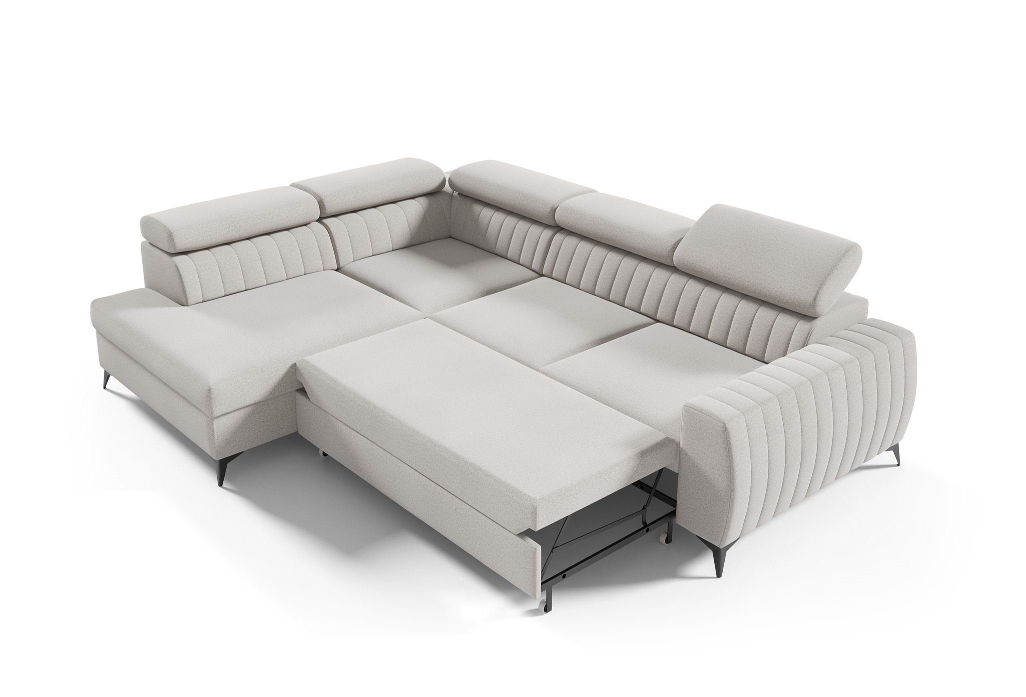 Fun Möbel Ecksofa Ecksofa Sofa TORONTO Stoff Element mit Schlaffunktion, Rundumbezug