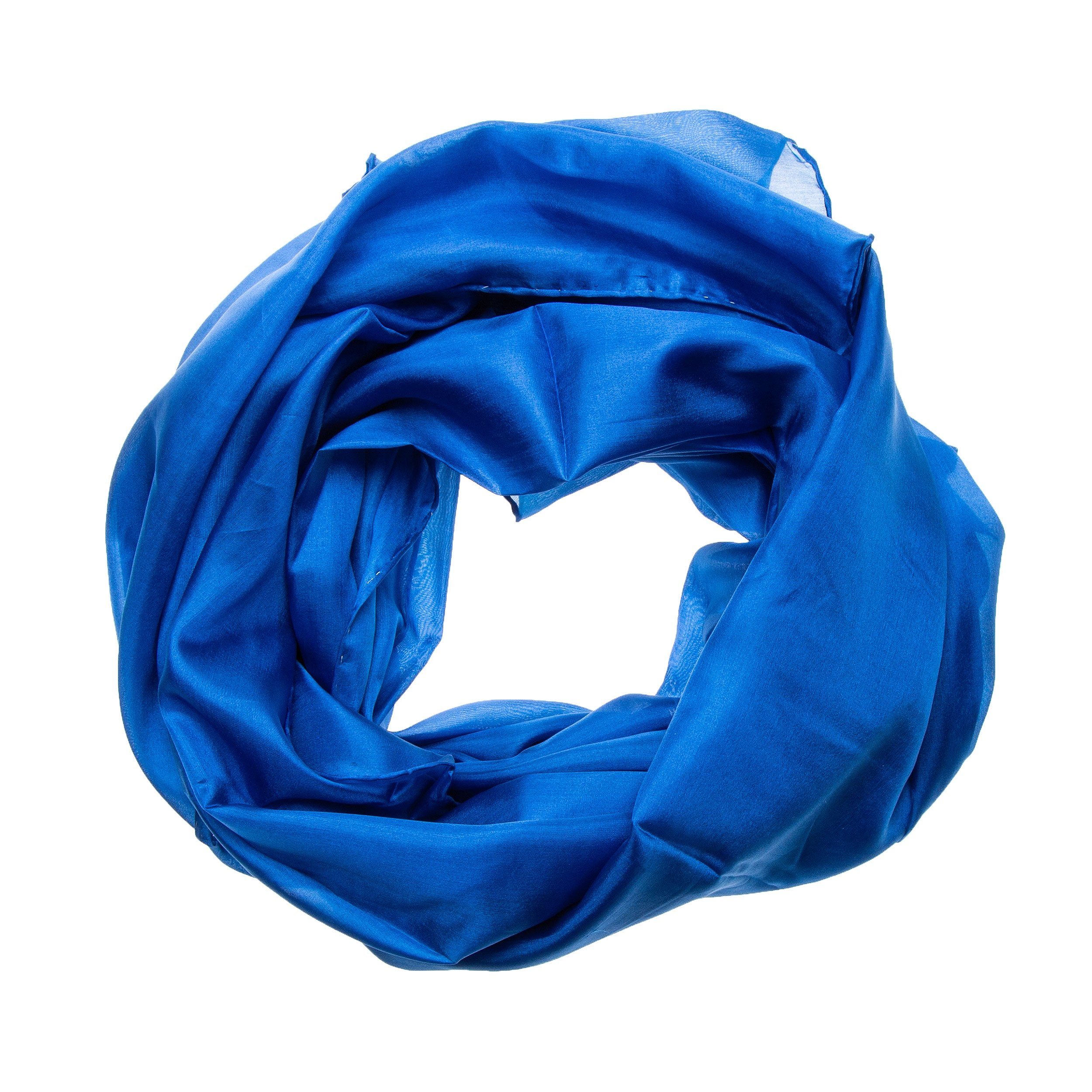 Seidenschal Seidenschal Halstuch Schal XXL Royalblau