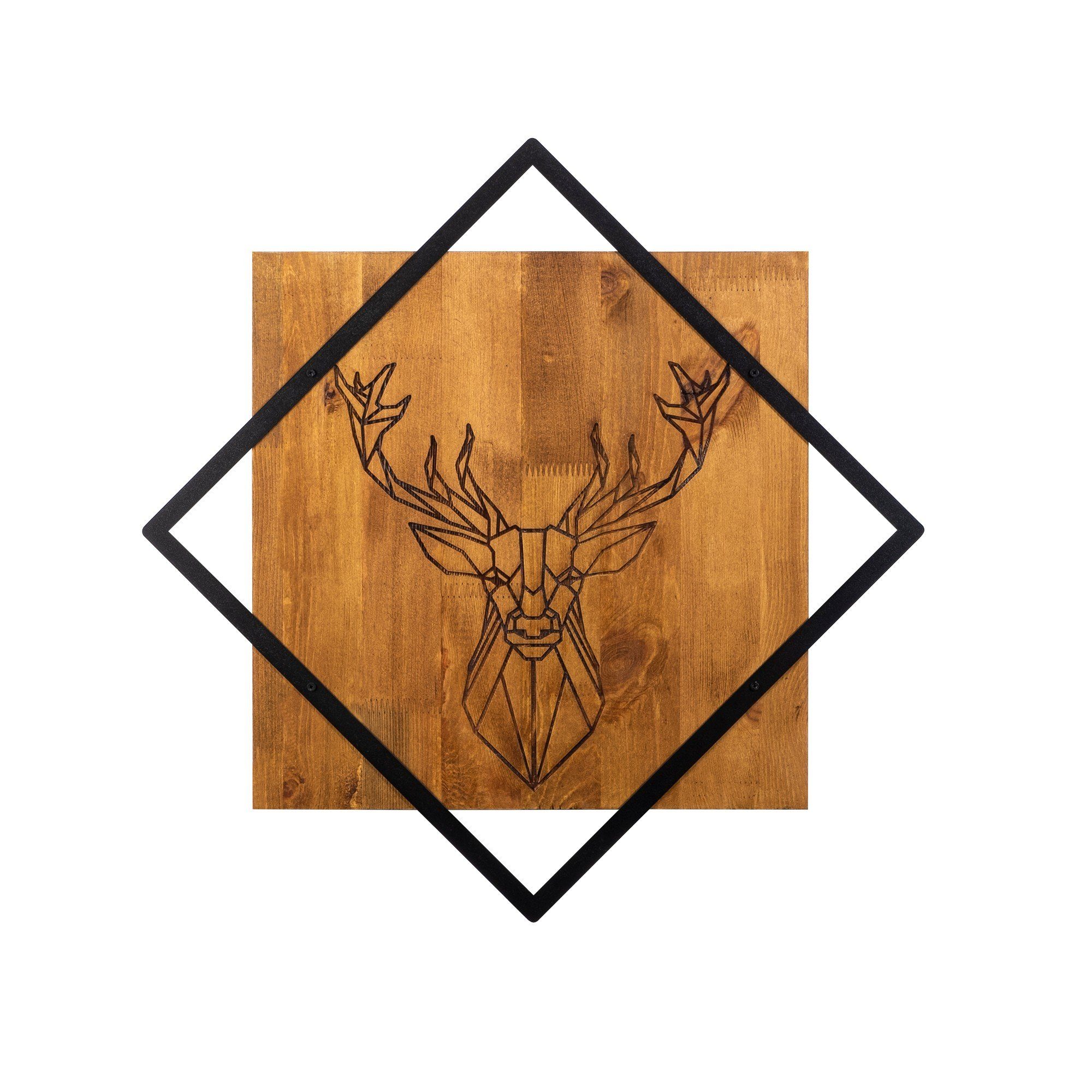Wanddekoobjekt 50% WOOD (Thickness: 1,8 cm) / 50% METAL (Thickness: 0,1 cm), 54 x 54