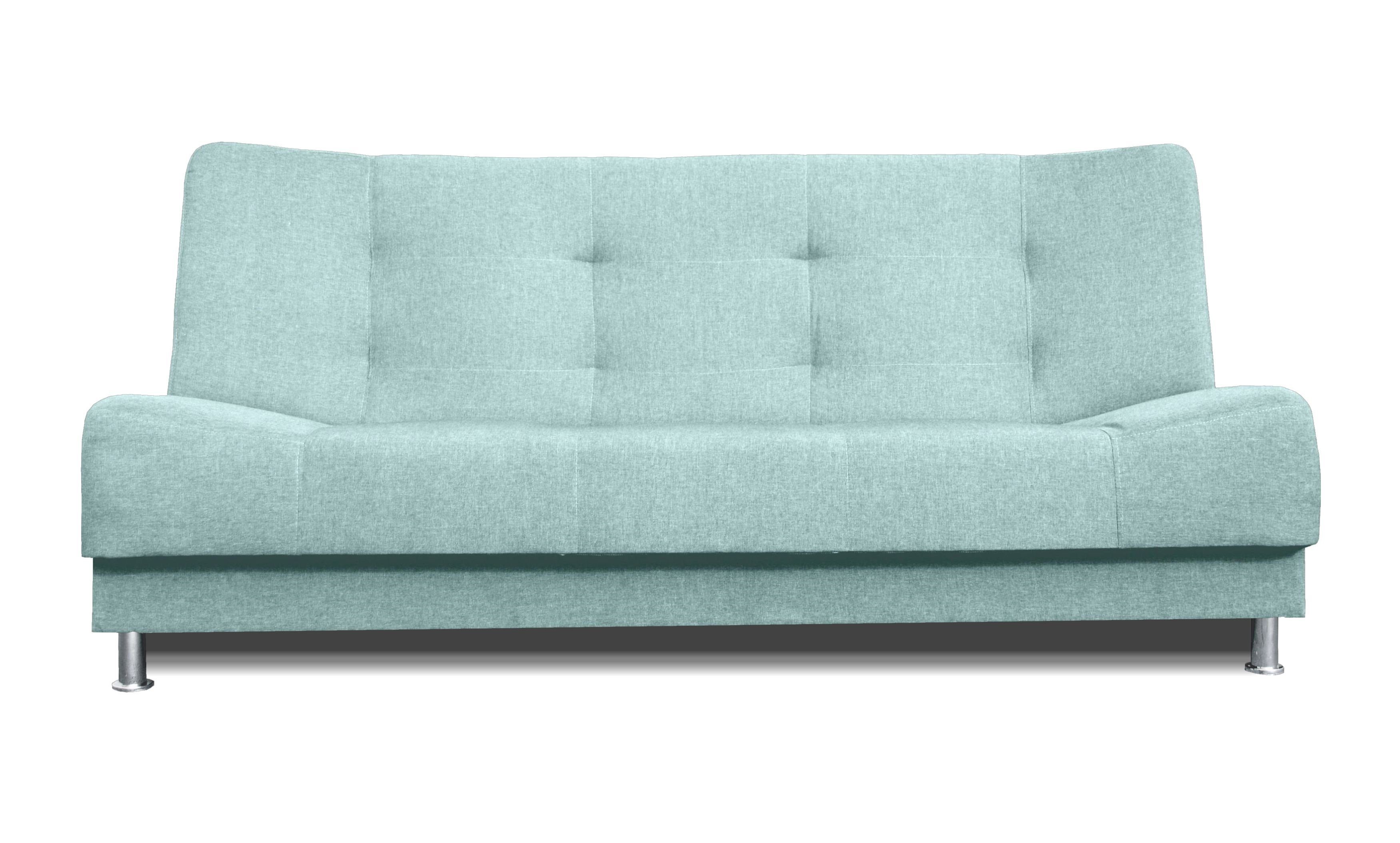 Siblo 3-Sitzer Dreisitzige Couch Vittoria mit Schlaffunktion, Bettzeugbehälter, Dreisitzer-Sofa Minze
