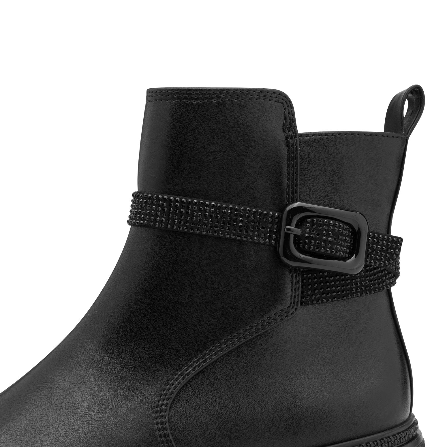 MARCO TOZZI Stiefelette, Blockabsatz, Bikerboots, Zierschnalle mit Strassst günstig online kaufen