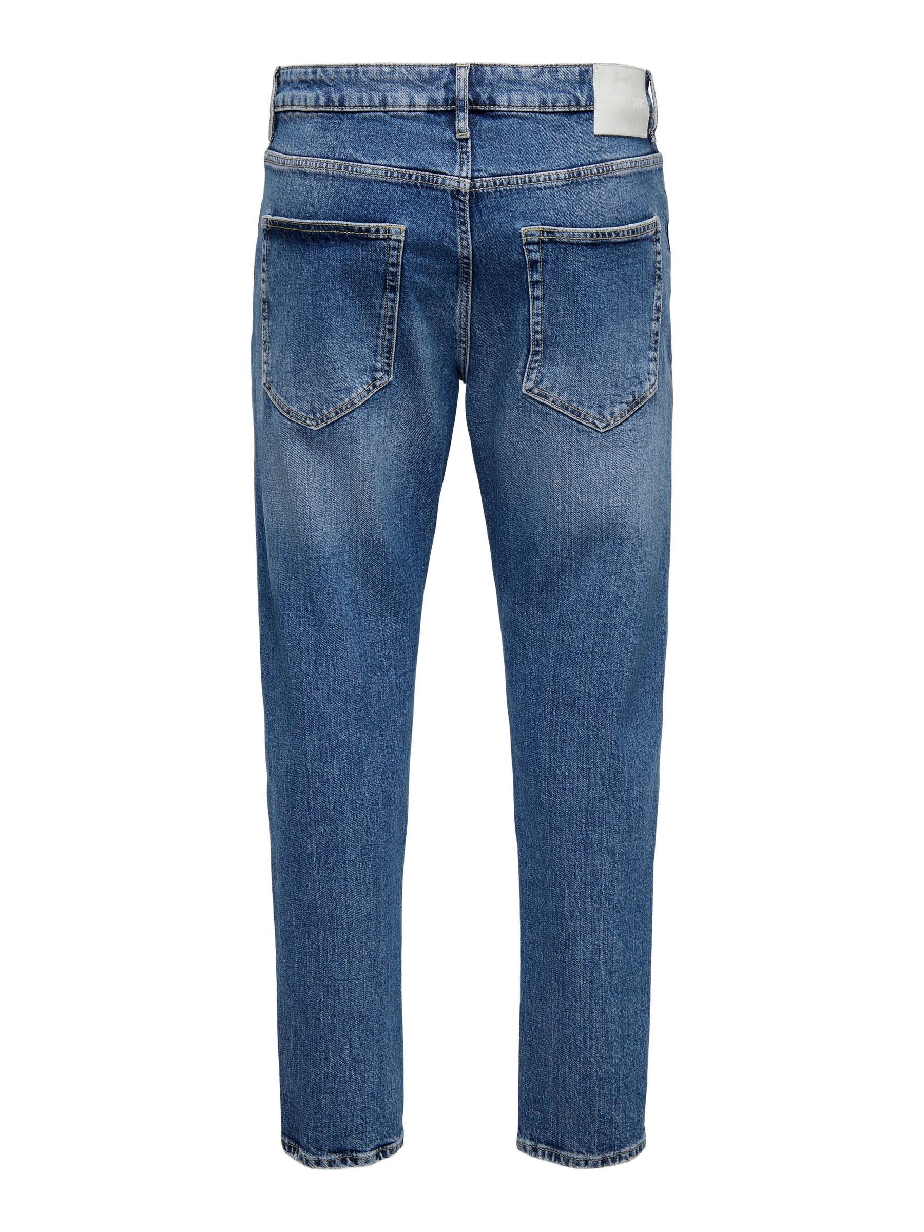 ONLY & SONS Regular-fit-Jeans Regular Fit Denim Jeans 5-Pocket Style für Herren Recyceltes Material, Baumwolle nachhaltig unifarben wärmend – Bild 2 von 4