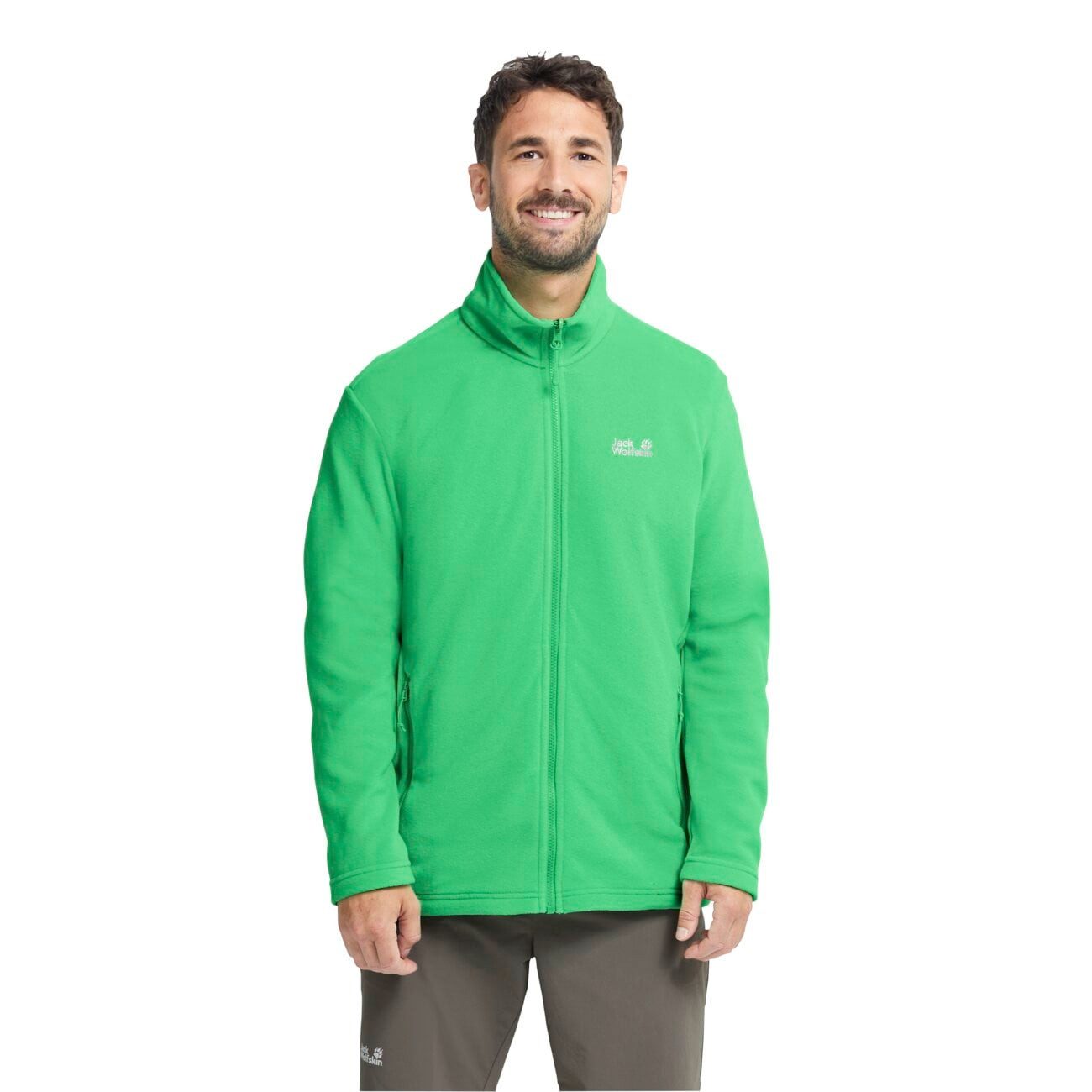 Jack Wolfskin Fleecejacke Taunus 100 Full Zip (leicht, atmungsaktiv) grün Herren