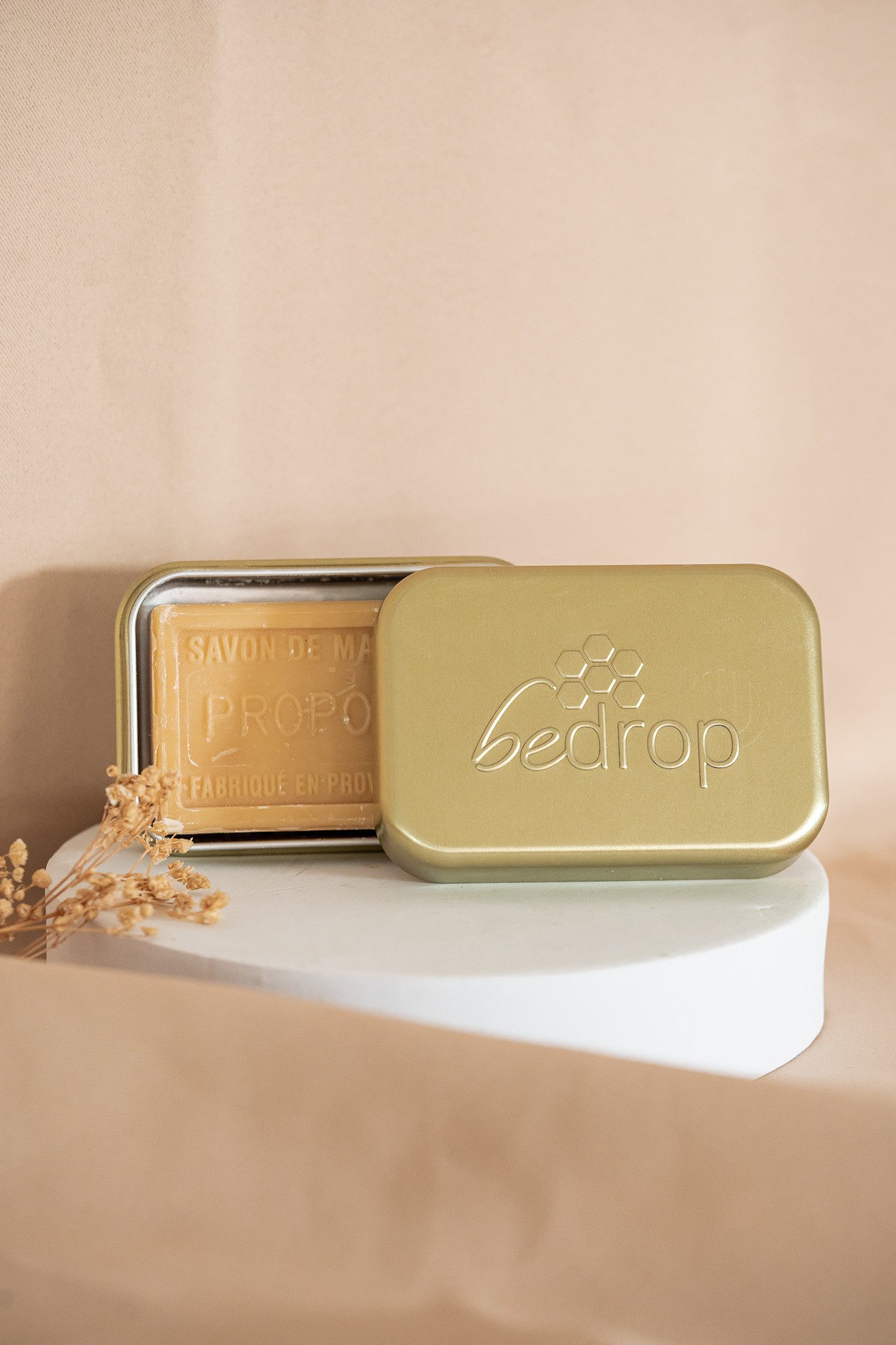 bedrop Seifenschale Seifendose aus Aluminium mit Abtropfgitter für Seife & Shampoo, Seifendosenabtropfbehälter, 1-St.