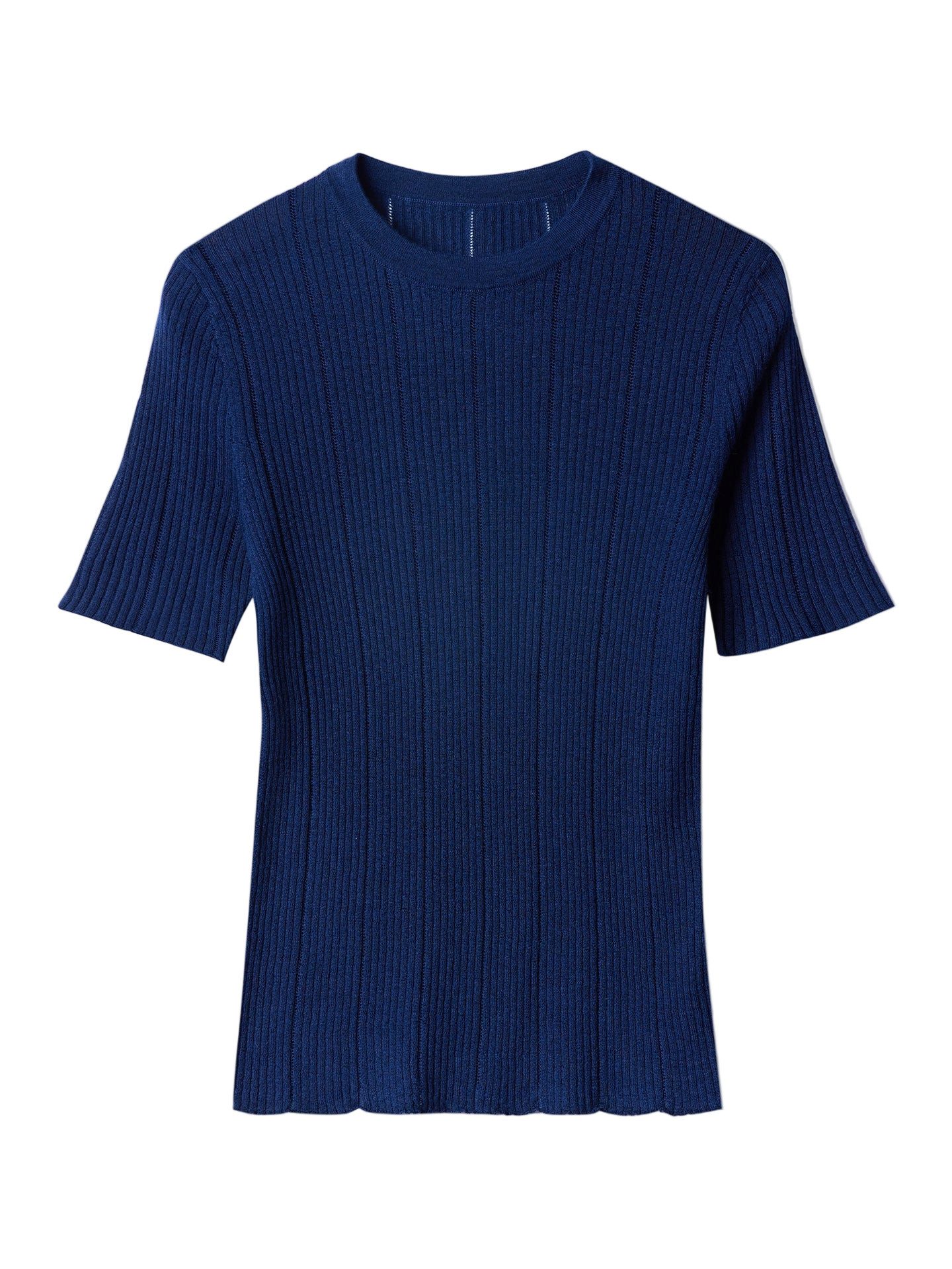 GOBI Cashmere T-Shirt Ajourstrick Top aus Kaschmir-Seide