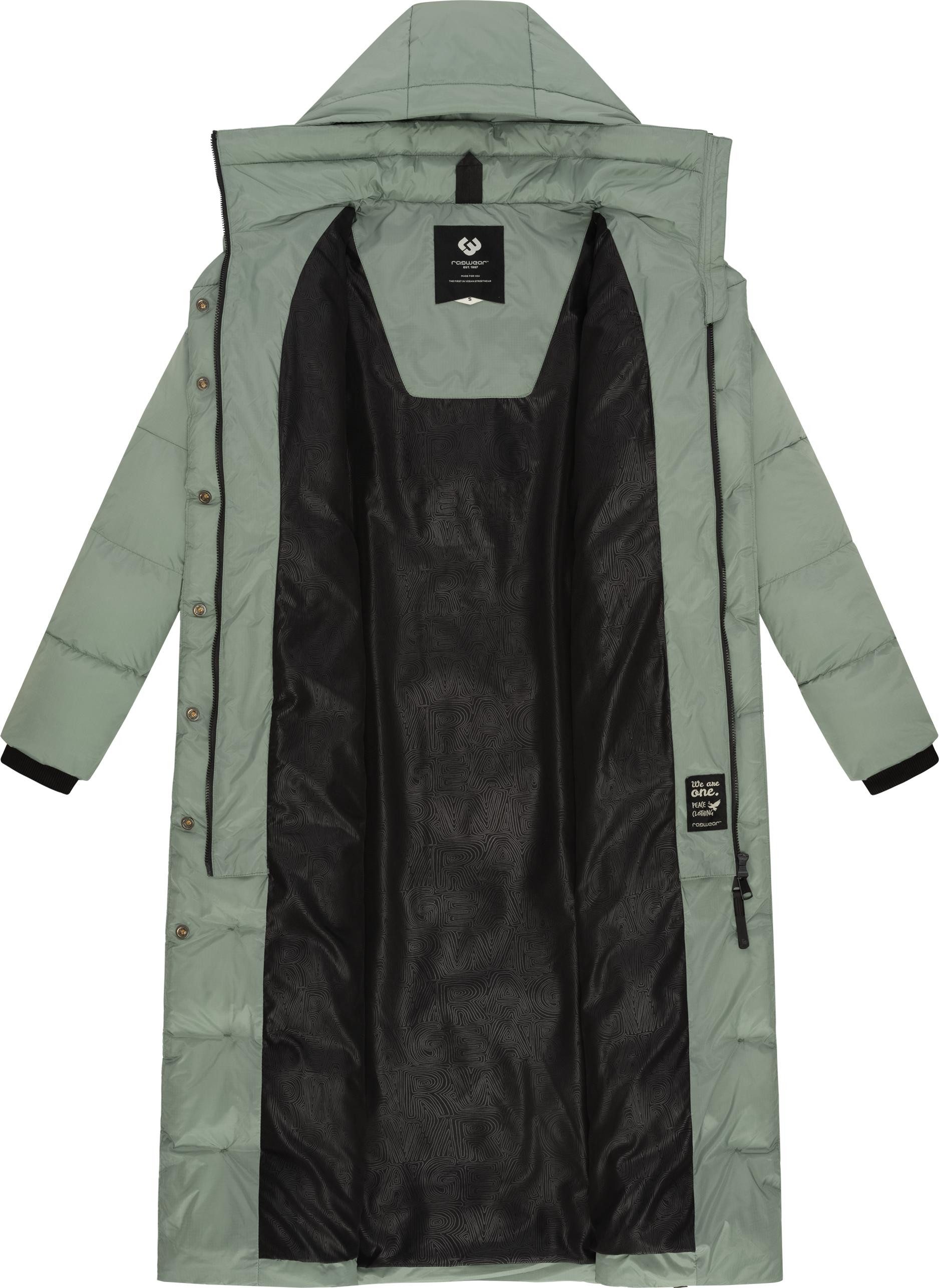 Ragwear Steppmantel Niara Long Gesteppter langer Damen Mantel mit Bindeband