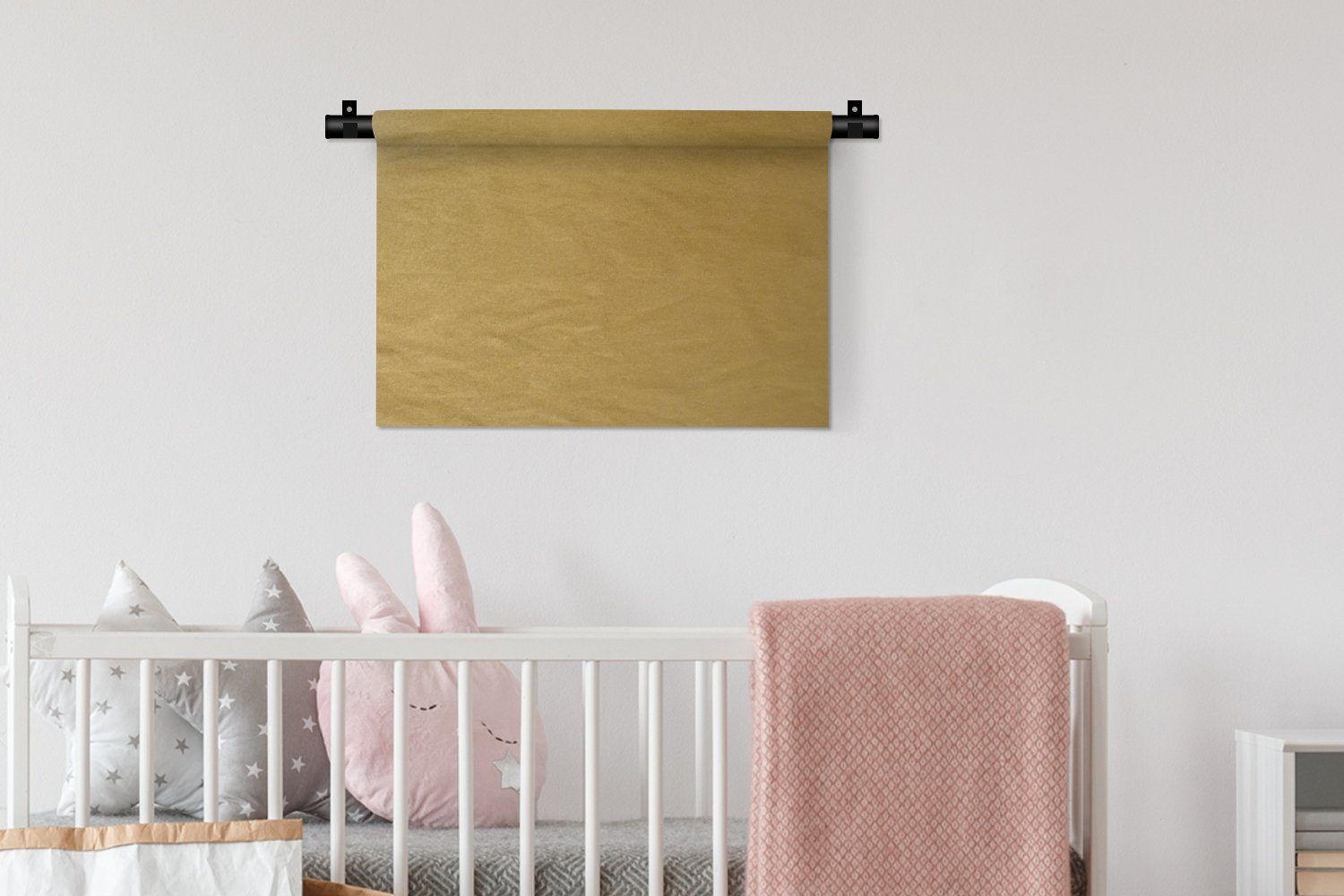 MuchoWow Gold Kinderzimmer Kleid, Wohnzimmer, für - Wanddeko Luxus Design, Wandbehang, - Schlafzimmer, Wanddekoobjekt - Metallisch