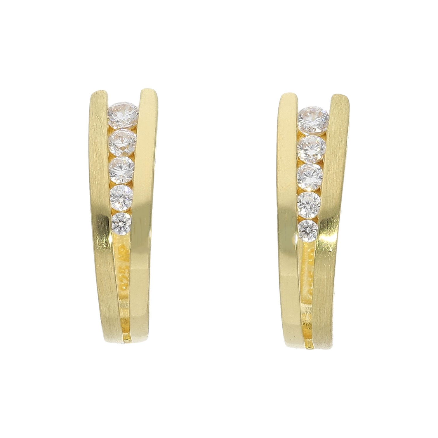 Paar Creolen Creolen Silber 925 Gold plattiert Zirkonia JL20-06-1385 JuwelmaLux