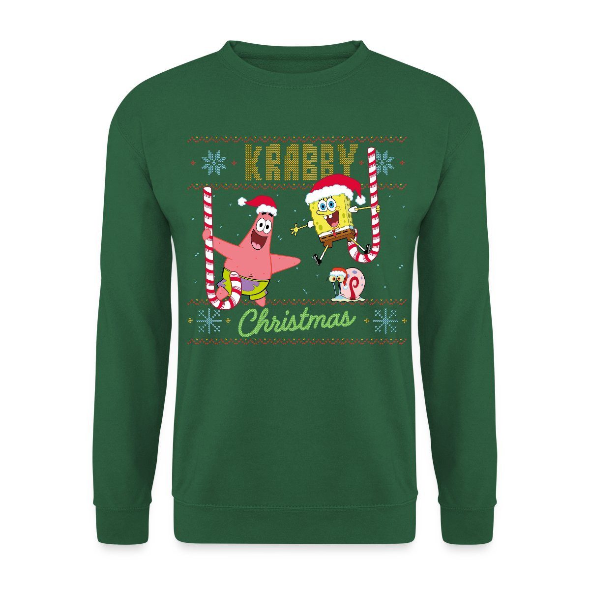 Sweatshirt SpongeBob Schwammkopf Krabby Ugly Christmas Unisex Pullover