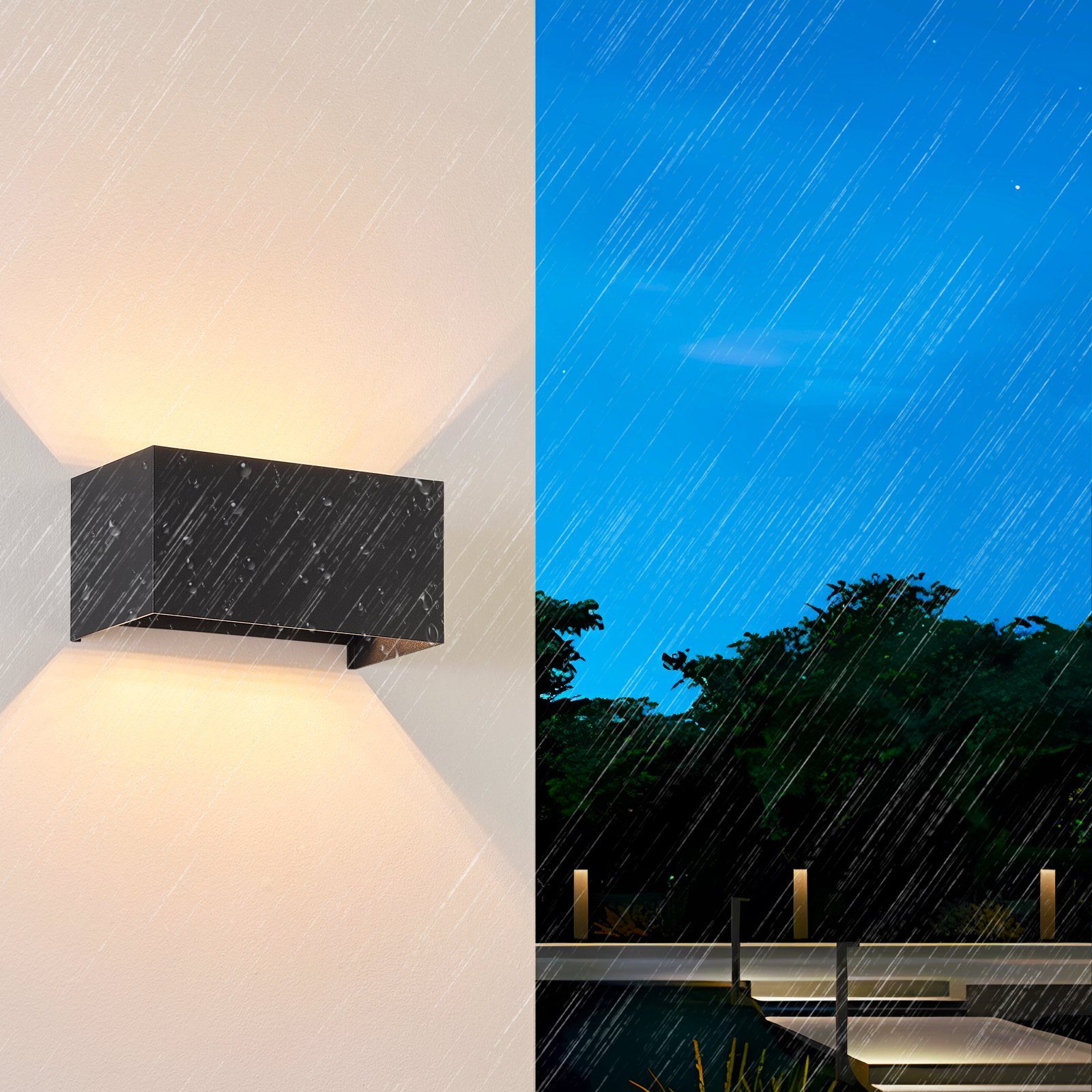 ZMH Wandleuchte Innen LED Wandlampe - Warmweiß G9 Außenlampe Wand IP65, LED fest integriert, 3000k, Einstellbar Strahl Wandstrahler Aussen für Garten