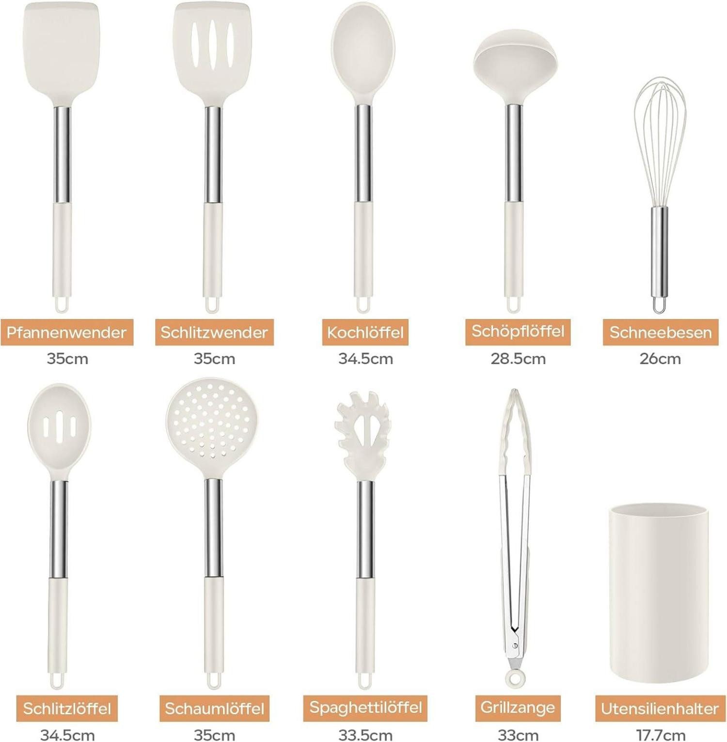 LuxusKollektion Kochbesteckhalter Silikon Küchenhelfer Set 10tlg. günstig online kaufen