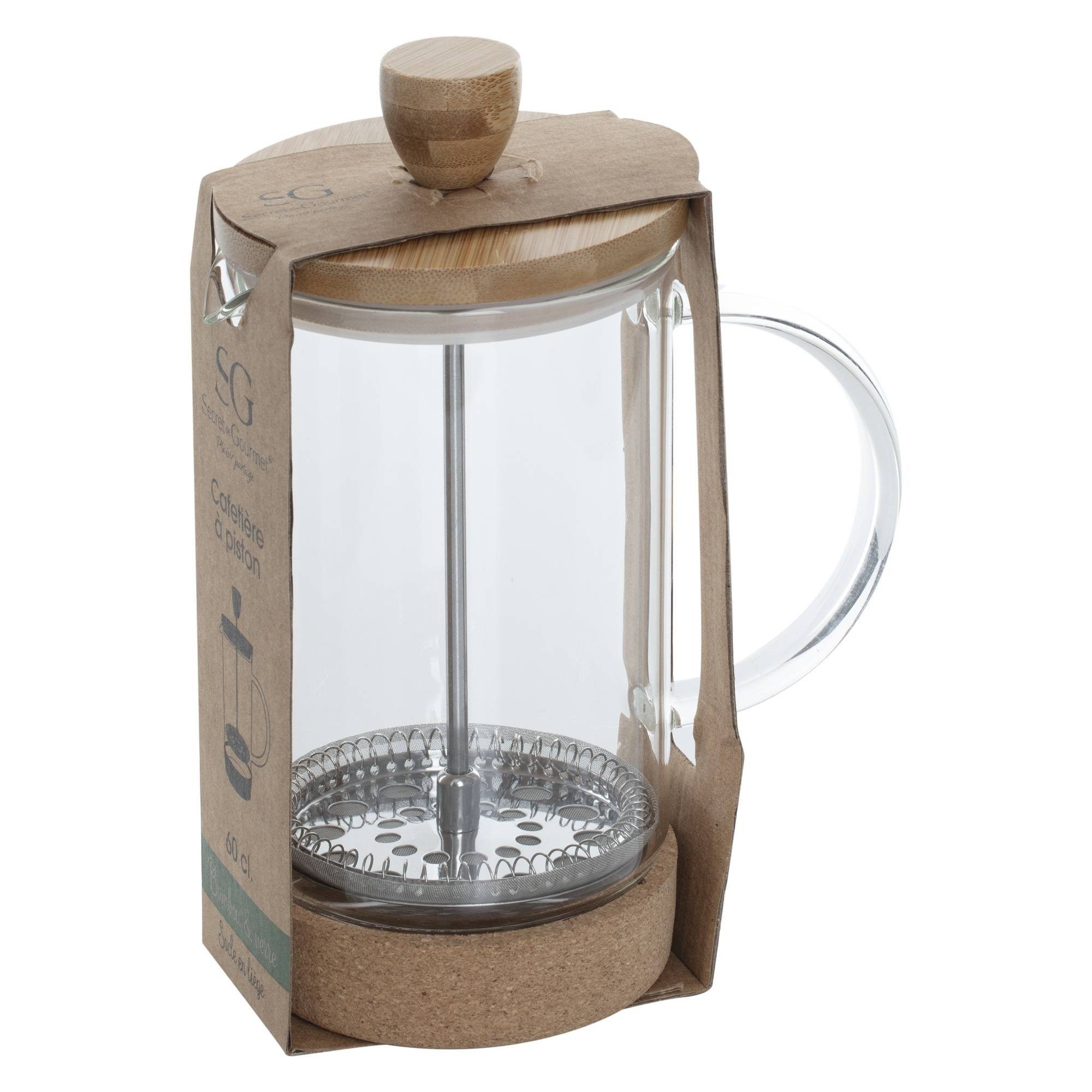 Secret de Gourmet Kanne Kaffeebereiter NATURE BAMBOO, 600 ml, 600 l, (Set)