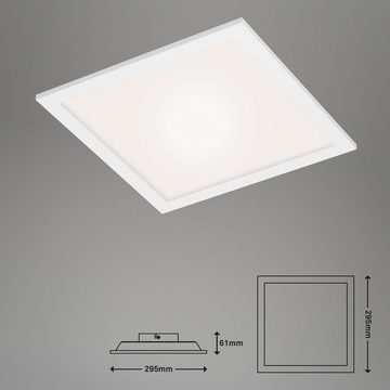 Briloner Leuchten LED Panel 7083-016, Wifi, Appsteuerung, Sprachsteuerung, Fernbedienung, dimmbar, ultraflach, Speicherfunktion, LED fest verbaut, Farbwechsler, Kaltweiß, Neutralweiß, Tageslichtweiß, Warmweiß, Smarte Deckenlampe, 29,5x29,5x6,1cm, Weiß, 18W, Wohnzimmer, Flur