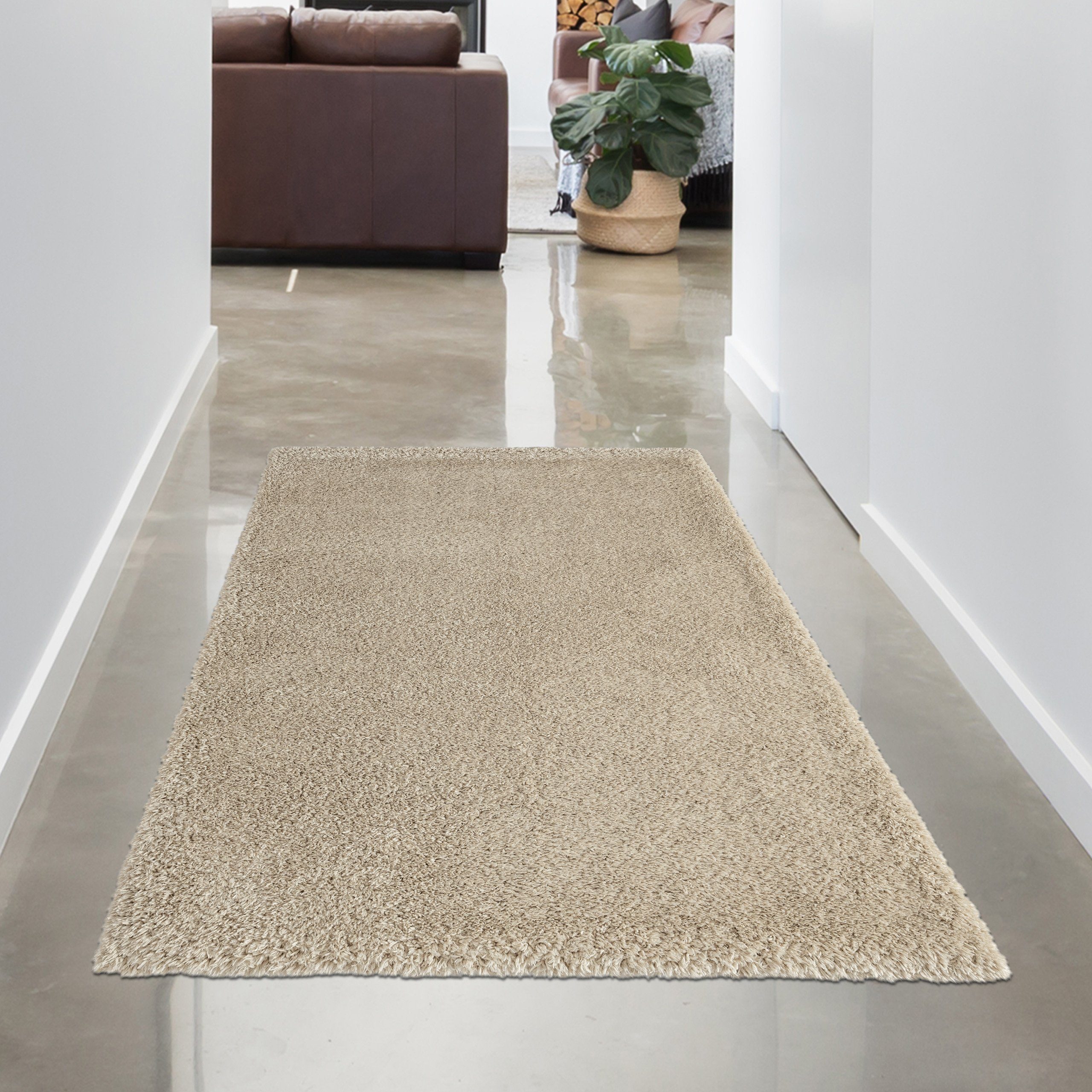 Teppich »Flauschig-warmer Recycling Teppich Gästezimmer in beige«,  Carpetia, rechteckig, Höhe: 50 mm