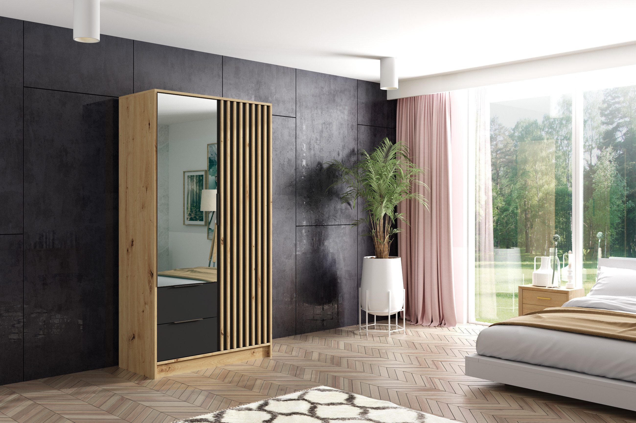 ALTDECOR Drehtürenschrank NERA (Kleiderschrank Garderobenschrank mit günstig online kaufen