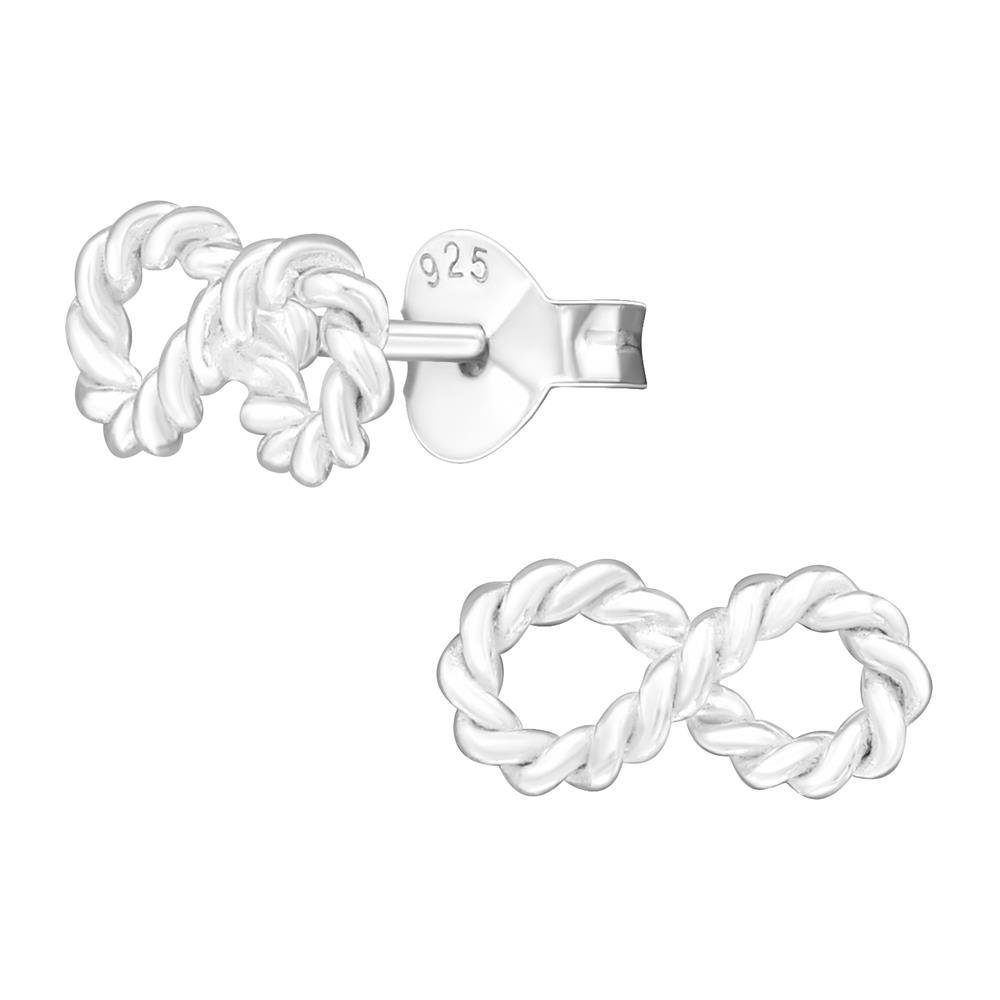 BUNGSA Ohrring-Set Ohrstecker mit Unendlichkeitssymbol aus 925 Silber Damen (1 Paar (2 Stück), 2-tlg), Ohrschmuck Ohrringe