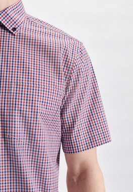 seidensticker Businesshemd Regular Regular Kurzarm Button-Down-Kragen Karo