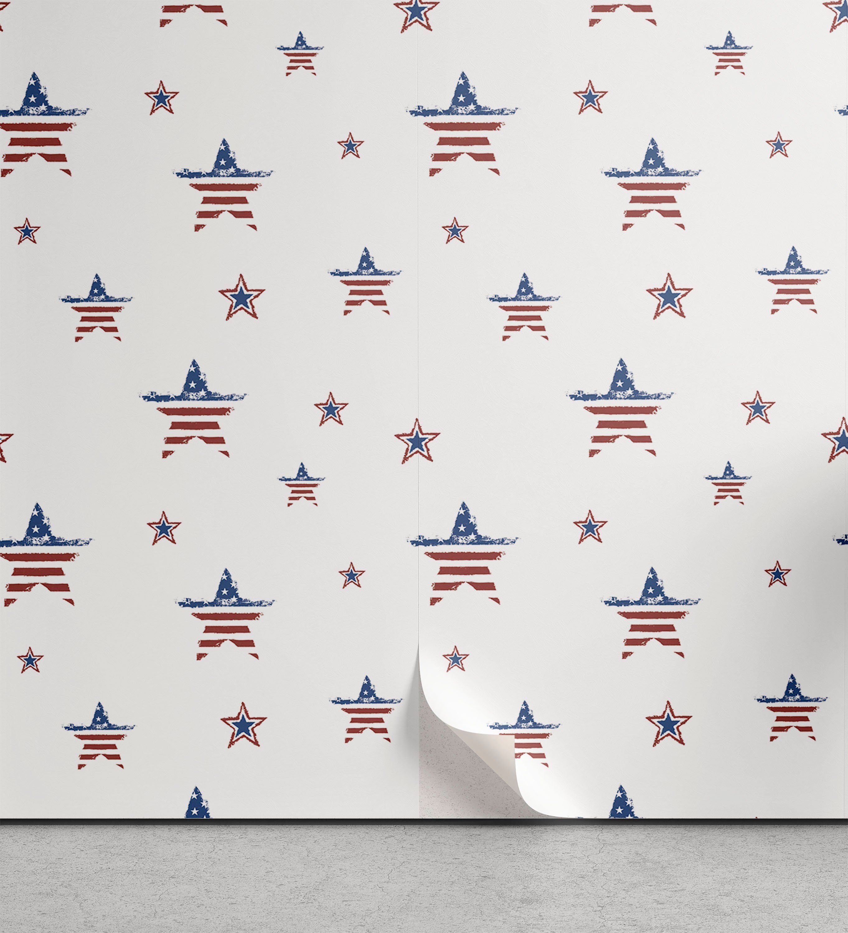 Abakuhaus Vinyltapete selbstklebendes Wohnzimmer Küchenakzent, 4. Juli Patriotischer Muster