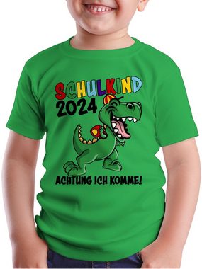 Shirtracer T-Shirt Schulkind 2024 Achtung ich komme! - schwarz Einschulung Junge Schulanfang Geschenke