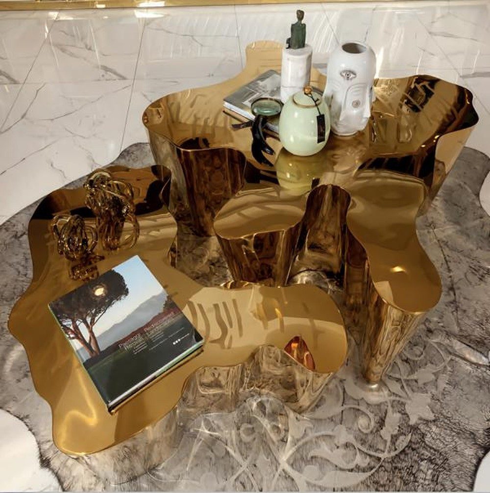 JVmoebel Couchtisch Couchtisch Modern Gold Wohnzimmer Design Ästhetik Schönheit, Made in Europa