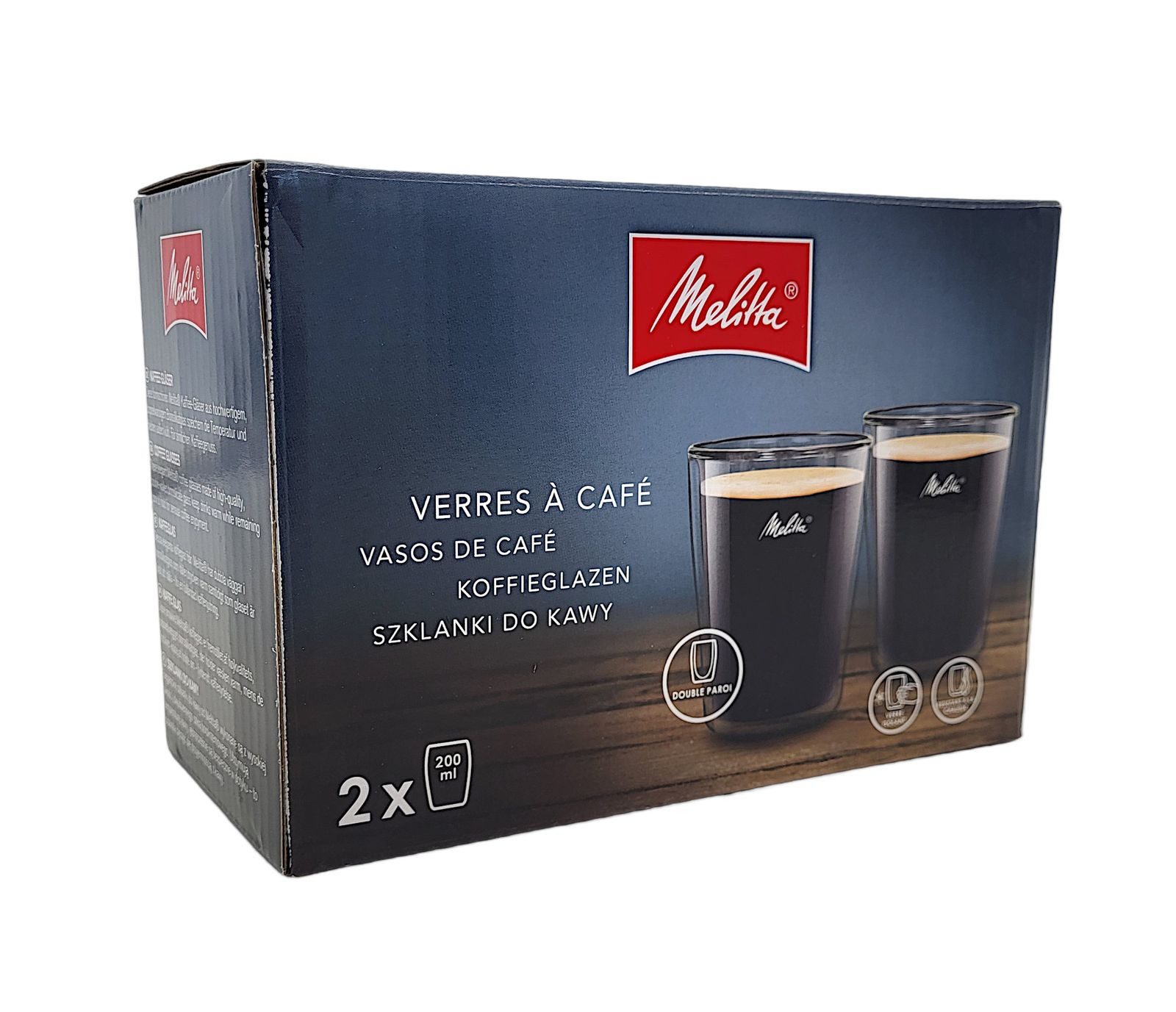 Melitta Tasse Melitta® Doppelwandige Gläser 2er-Set 200ml Kaffeetassen Thermogläser, Glas