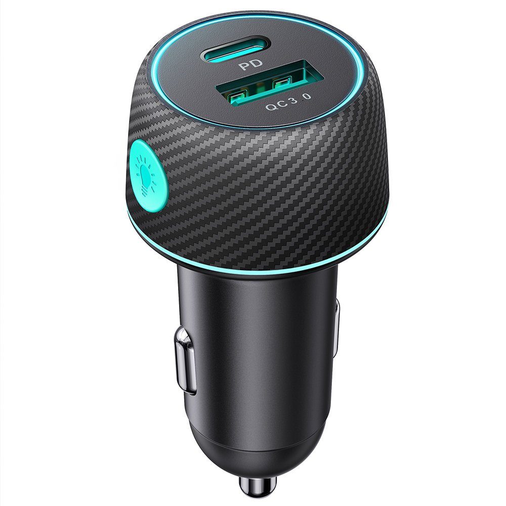 Autoladegerät Schnellladegerät 60W USB-C USB-A Schwarz Schnelllade-Gerät