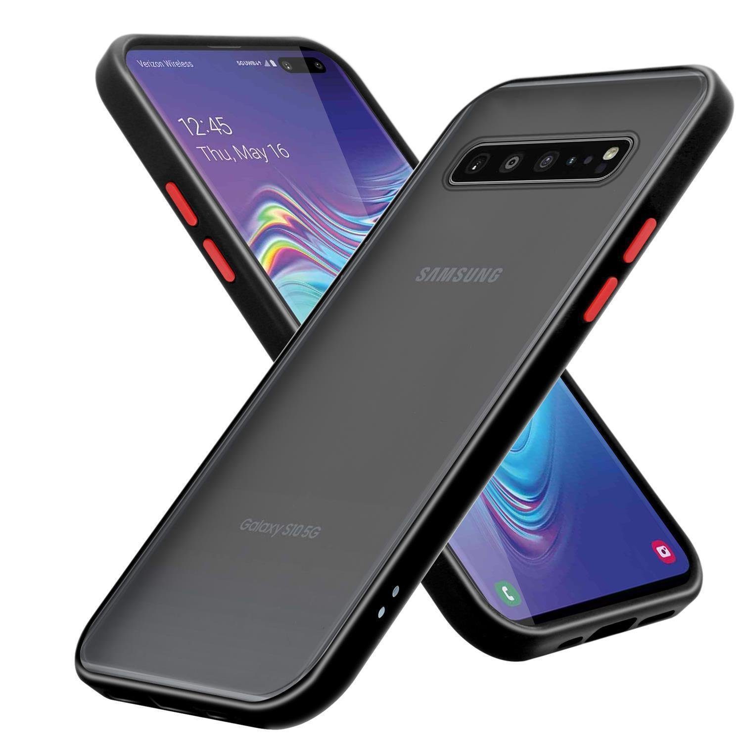 Cadorabo Handyhülle Hybrid Matt Samsung Galaxy S10 5G, Handy Schutzhülle -  Hülle - Ultra Slim Hard Cover Case - Bumper